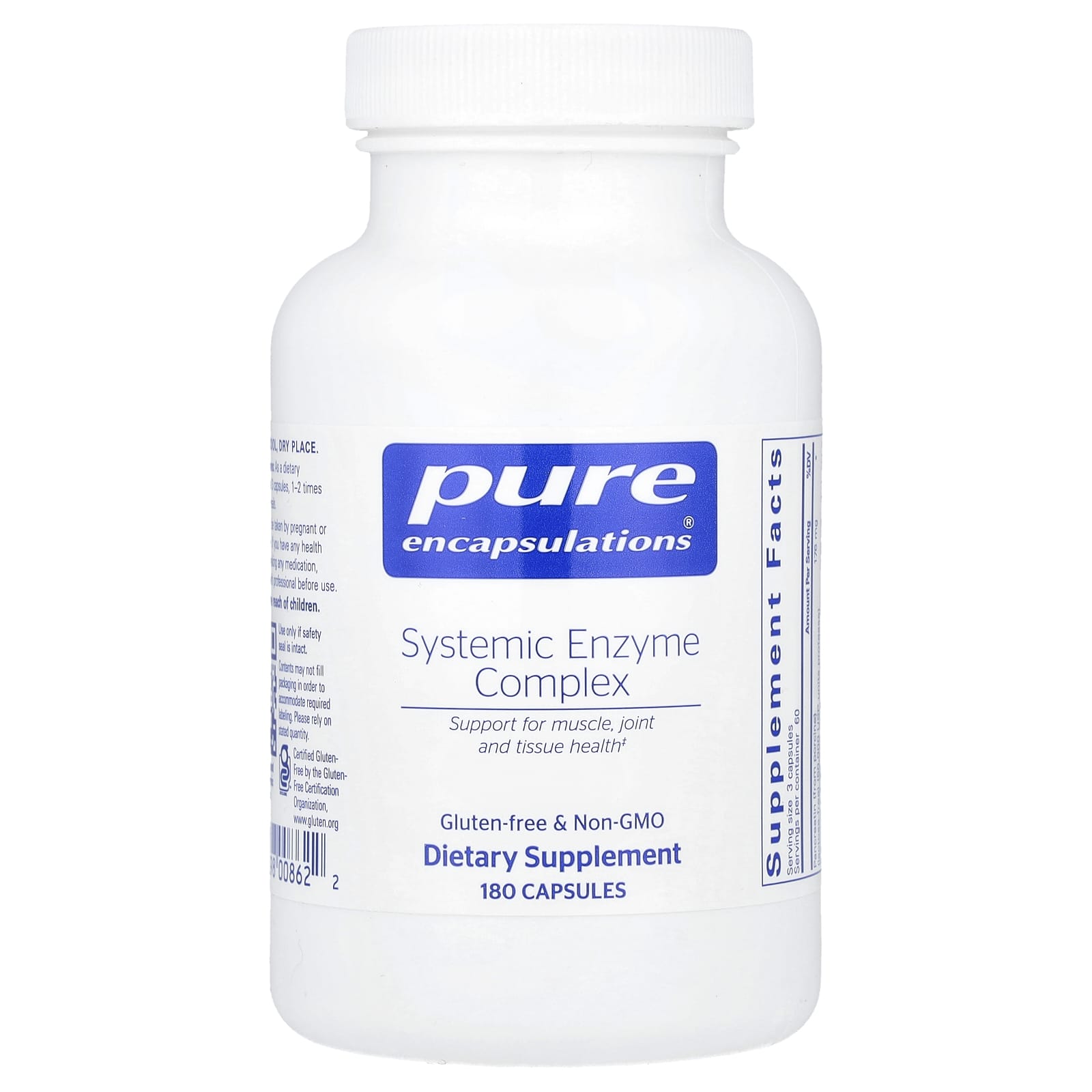 Pure Encapsulations Systemic Enzyme Complex – 180 gélules — Tunisie