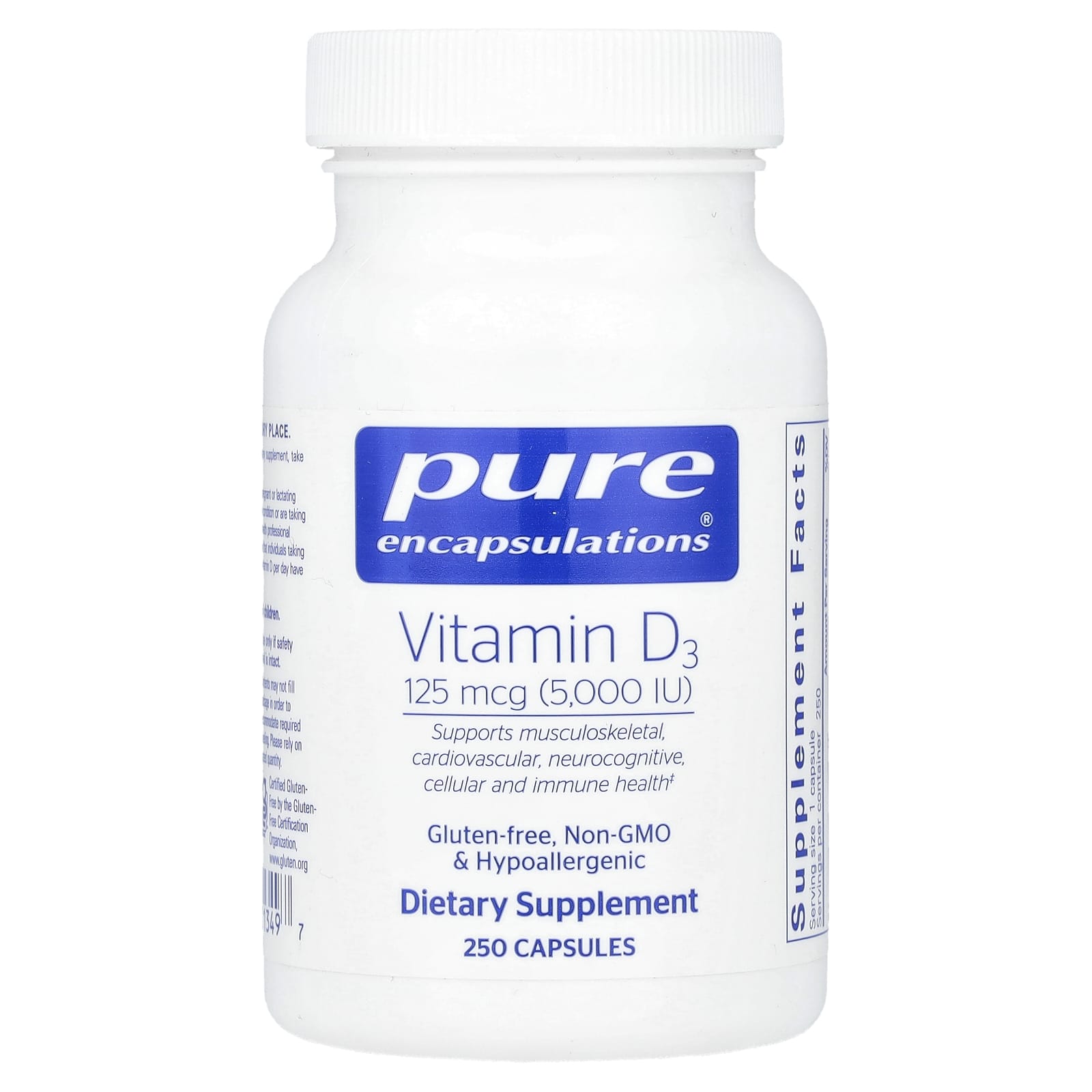 Pure Encapsulations Vitamin D3 – 250 gélules — Tunisie
