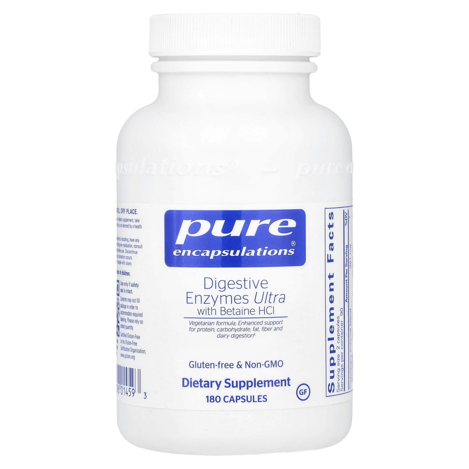Pure Encapsulations Digestive Enzymes Ultra with Betaine HCl – 180 gélules — Tunisie