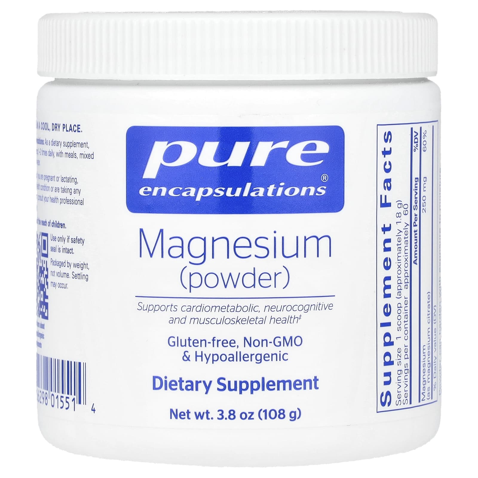 Pure Encapsulations Magnesium Powder – 108 g — Tunisie