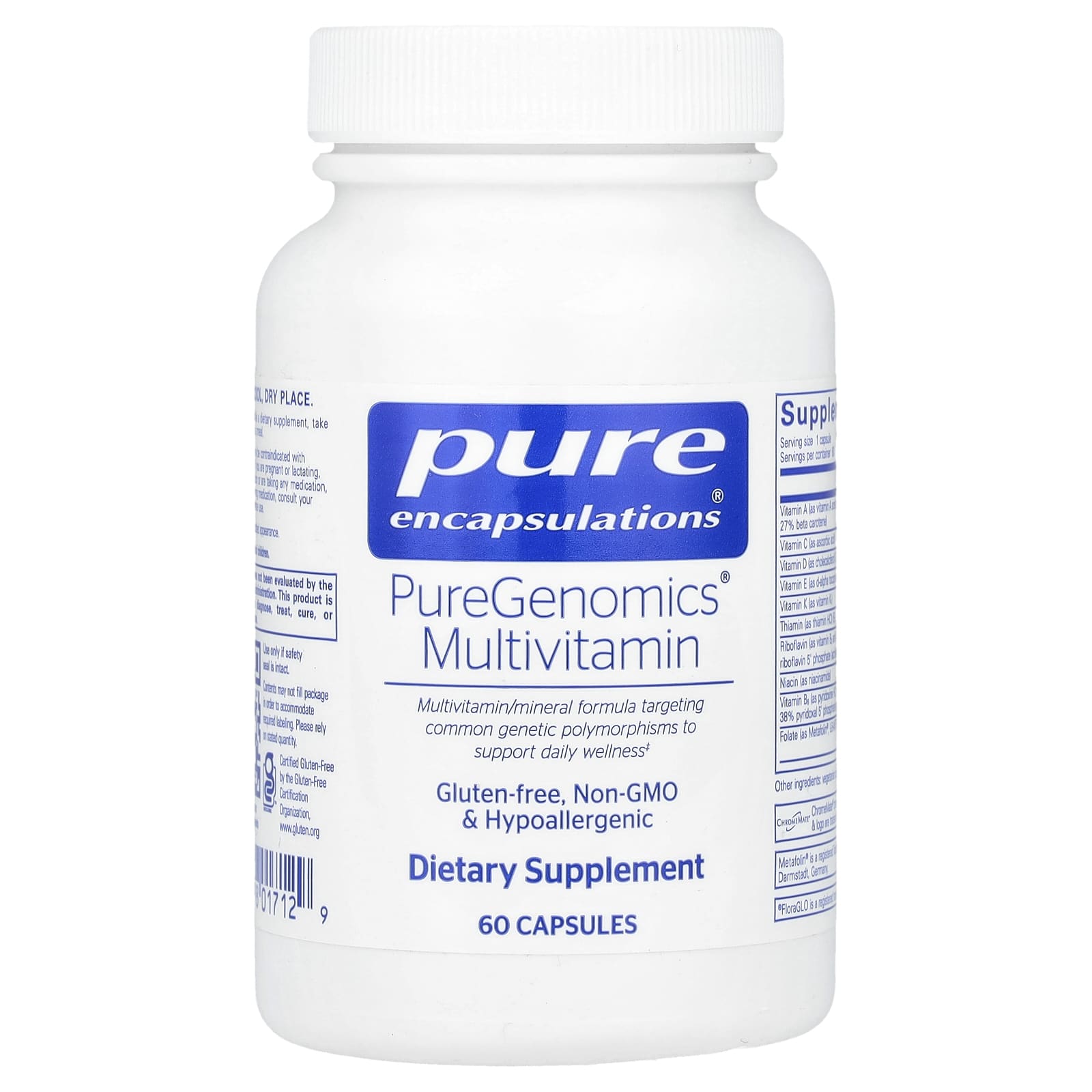 Pure Encapsulations PureGenomics Multivitamin, 60 Capules — Tunisie