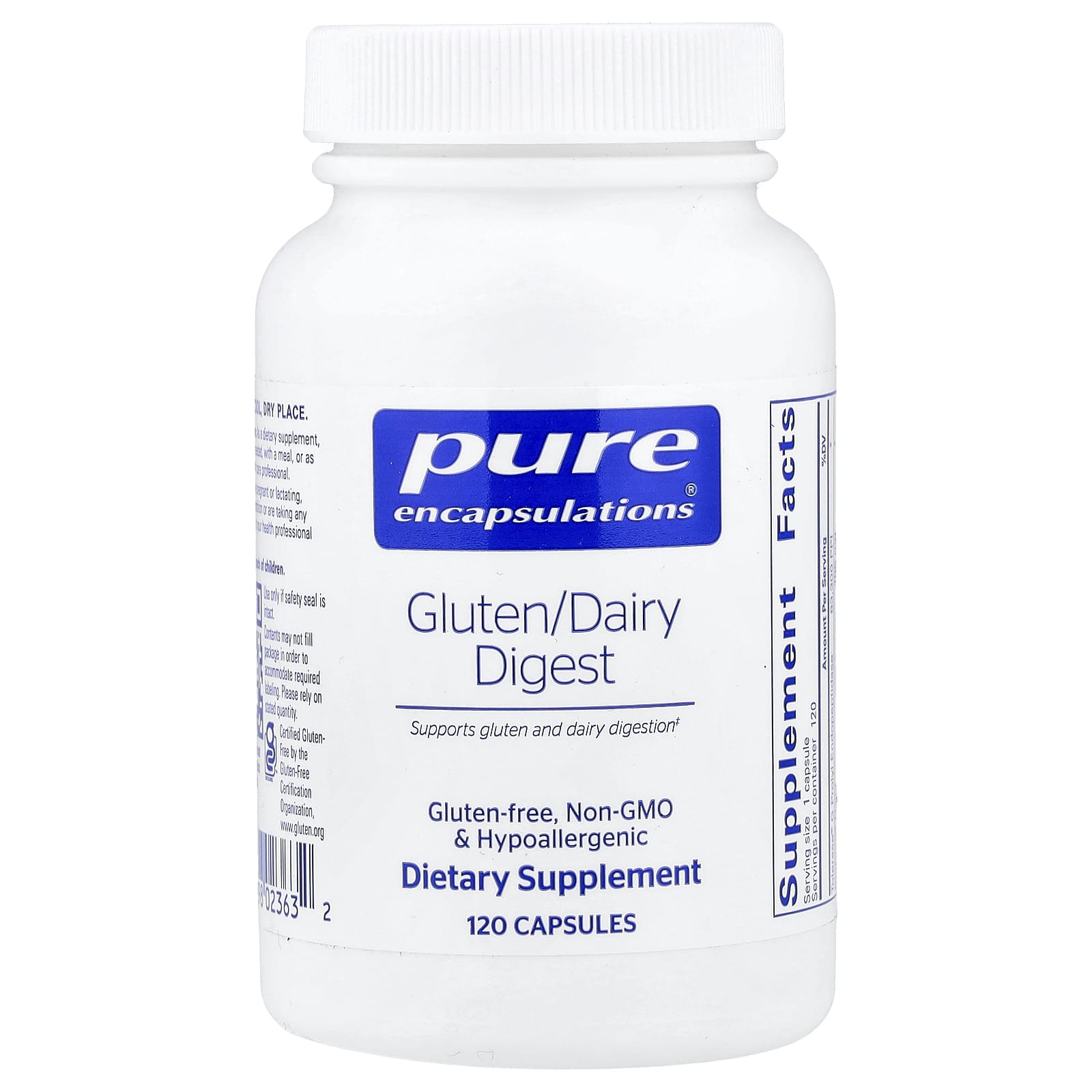 Pure Encapsulations Gluten/Dairy Digest – 120 gélules — Tunisie