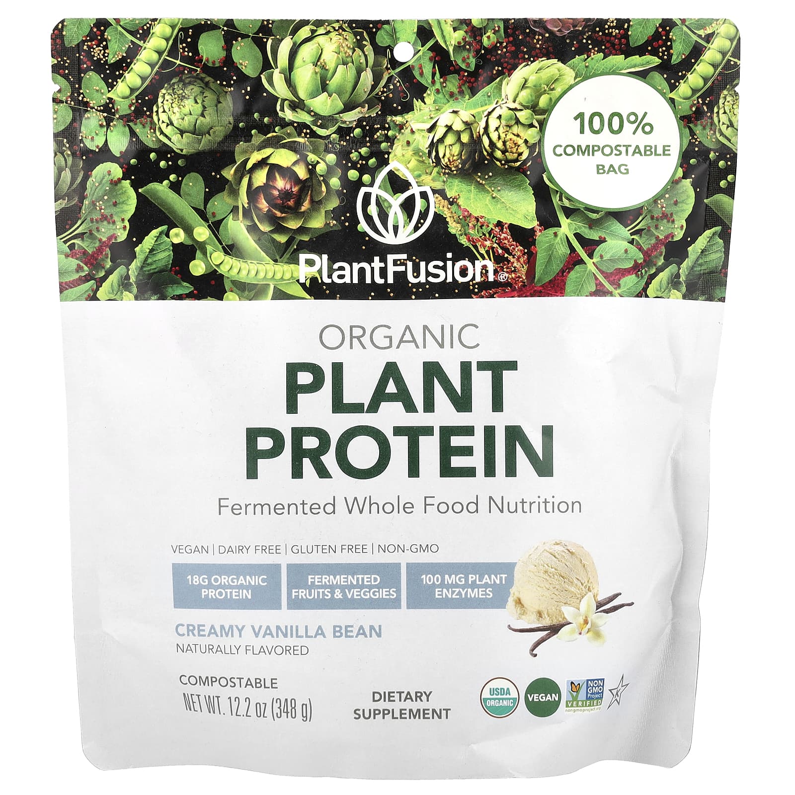 PlantFusion Organic Plant Protein – Creamy Vanilla Bean – 348 g — Tunisie
