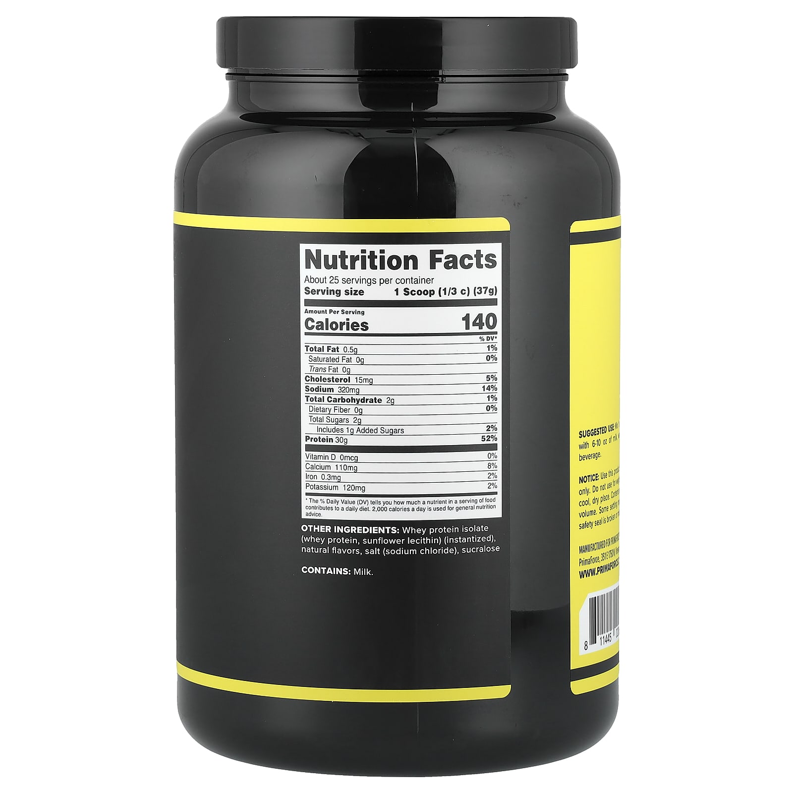 Primaforce Whey Protein Isolate – Vanilla – 907 g — photo 2 sur 2