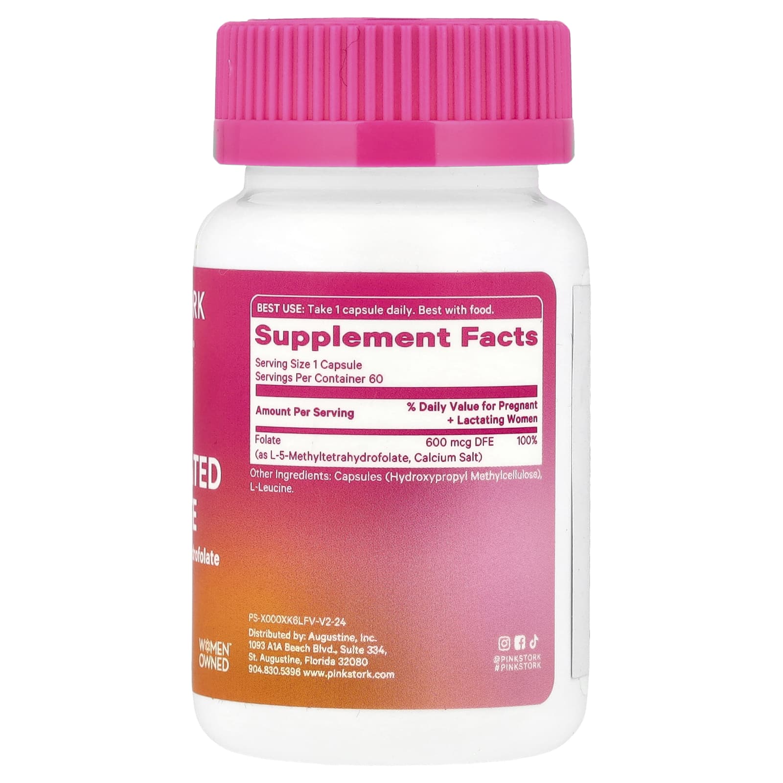 Pink Stork Methylated Folate – 60 gélules — photo 2 sur 2