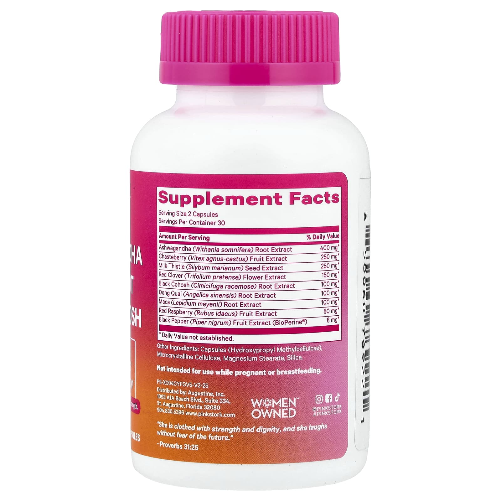 Pink Stork Ashwagandha Maca Root Black Cohosh – 60 gélules — photo 2 sur 2