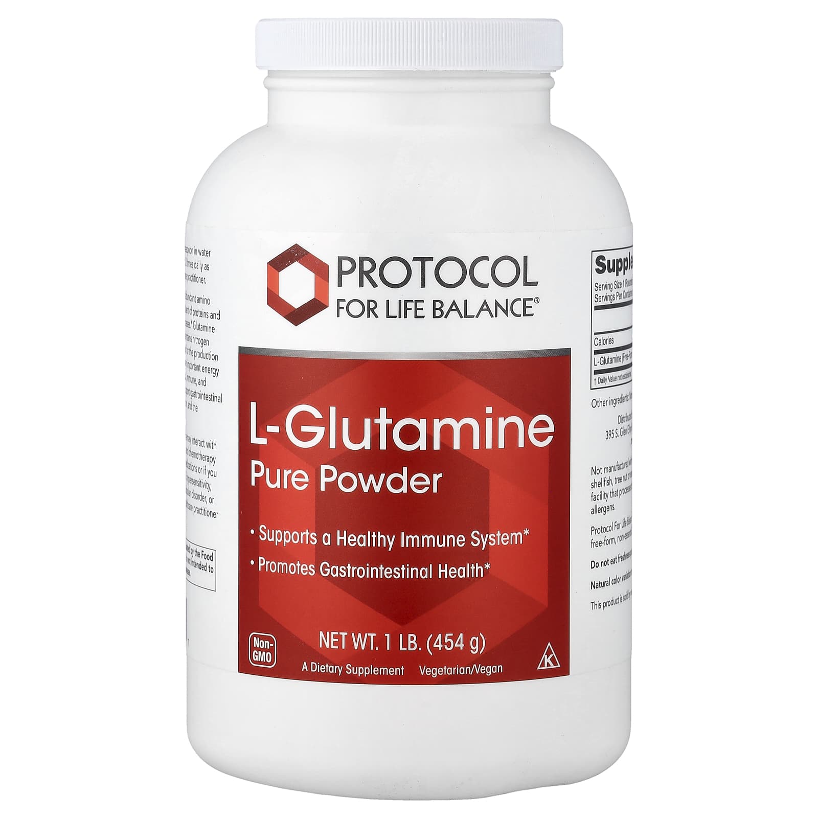Protocol for Life Balance L-Glutamine Pure Powder – 454 g — Tunisie