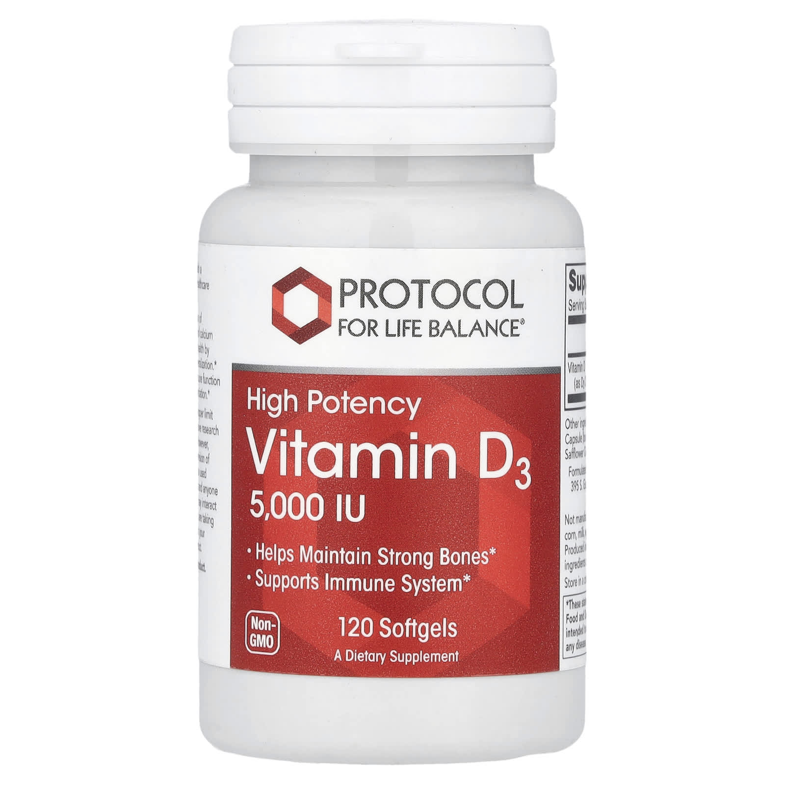 Protocol for Life Balance Vitamin D3, High Potency – 120 capsules molles — Tunisie
