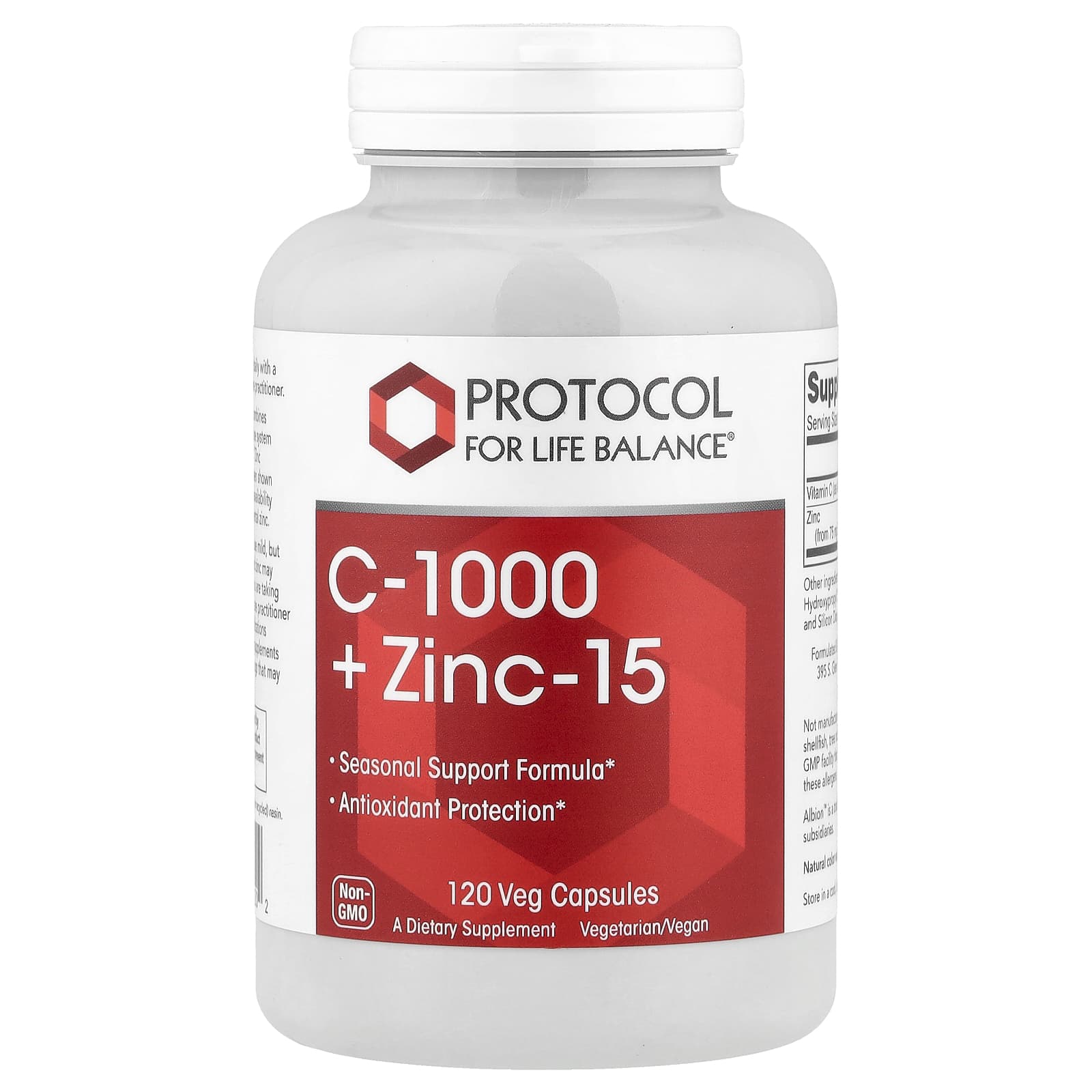 Protocol for Life Balance C-1000 + Zinc-15 – 120 gélules végétales — Tunisie