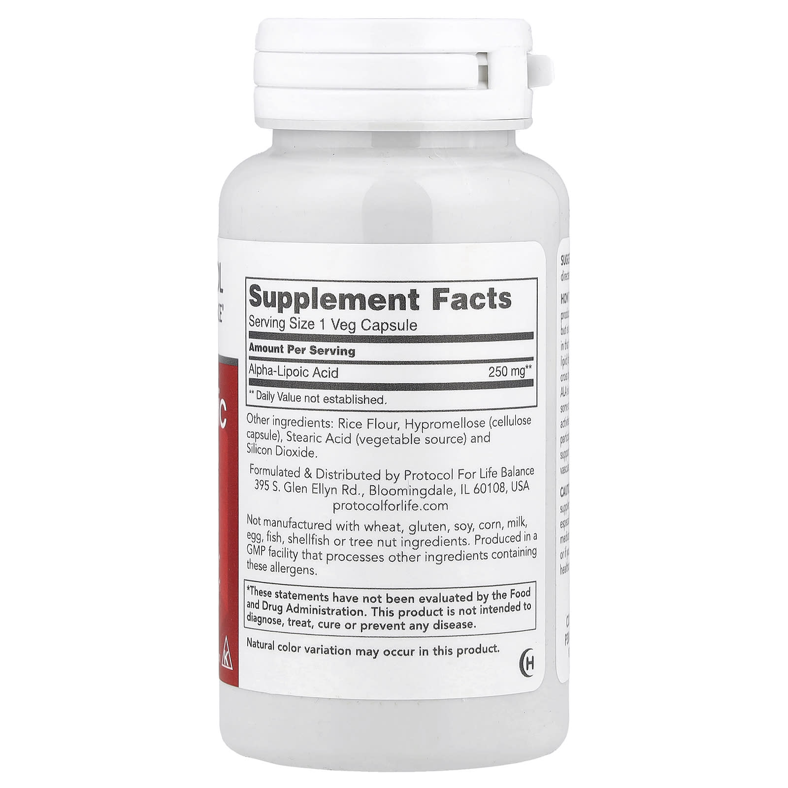 Protocol for Life Balance Alpha-Lipoic Acid – 90 gélules végétales — photo 2 sur 2