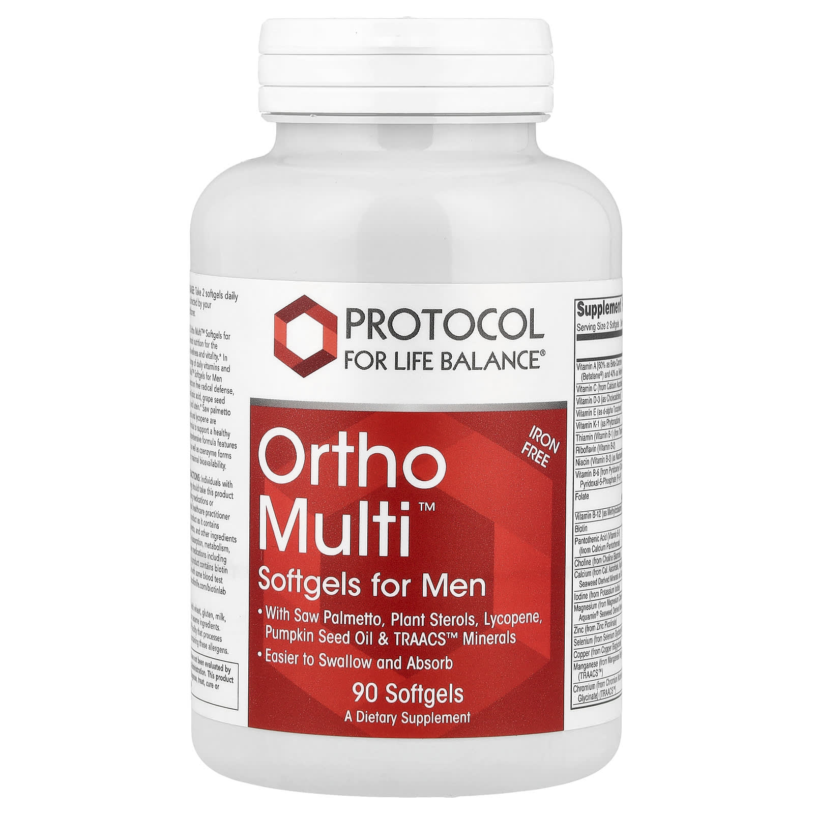 Protocol for Life Balance Ortho Multi, Softgels for Men – 90 capsules molles — Tunisie