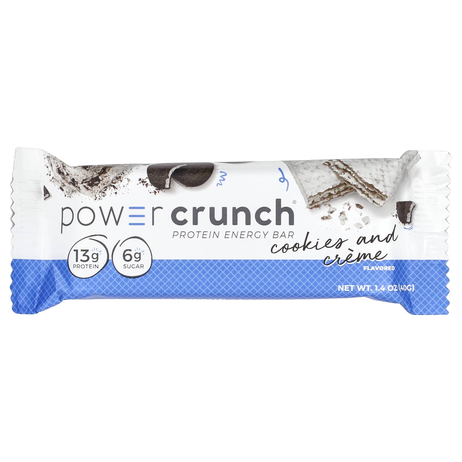BNRG Power Crunch, Protein Energy Bar – Cookies and Crème – 40 g — étiquette 1