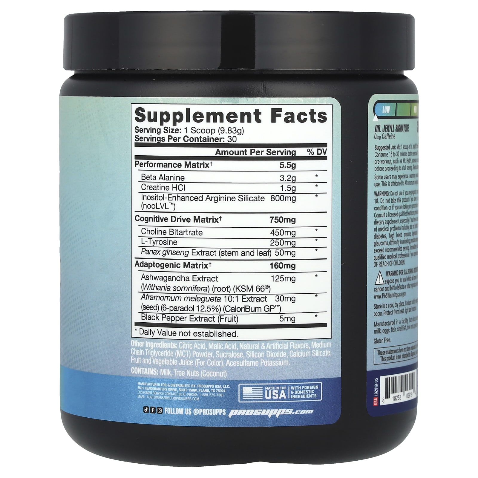 ProSupps Dr. Jekyll Signature, Stimulant-Free Pre-Workout – Blueberry Lemonade – 294,9 g — photo 2 sur 2