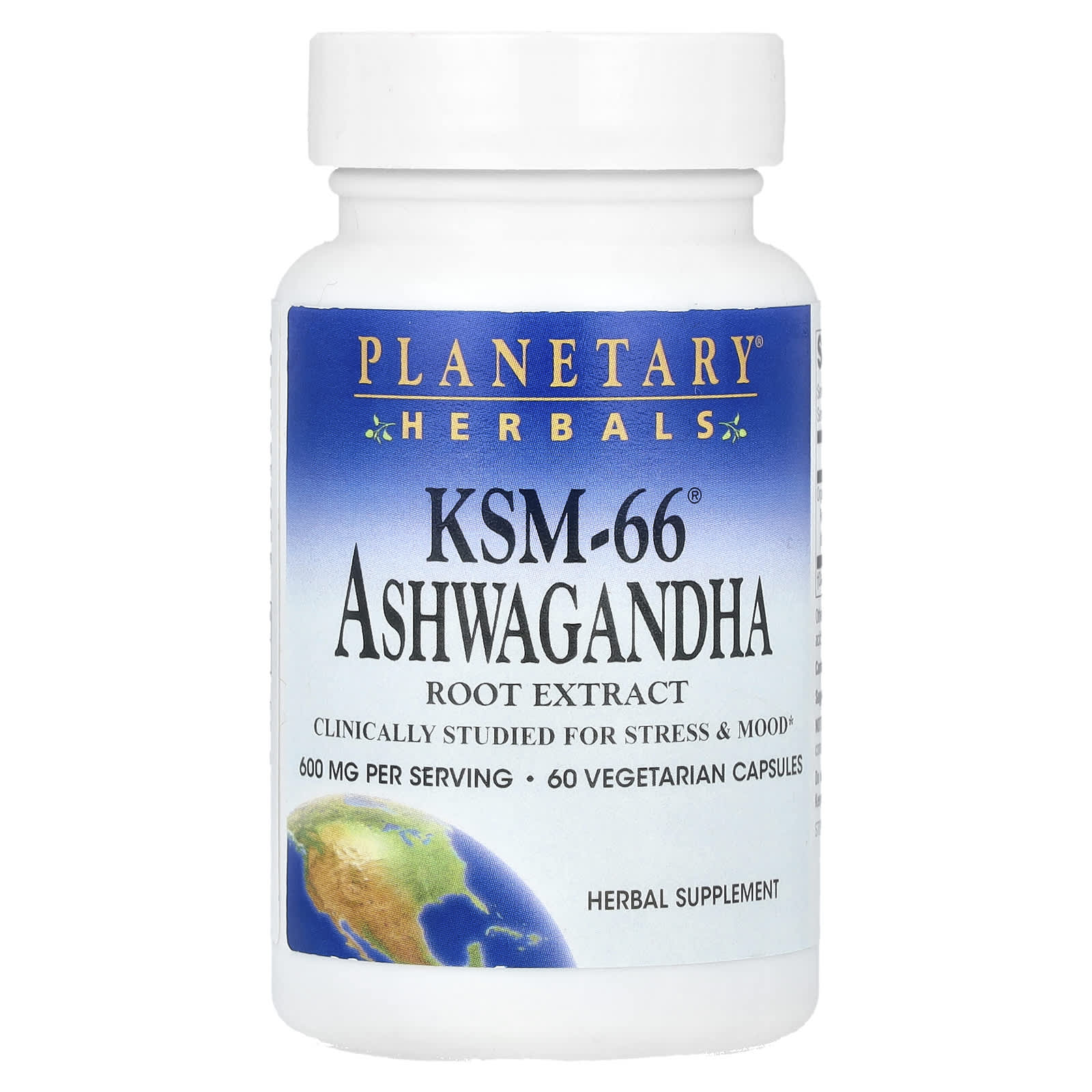 Planetary Herbals KSM-66 Ashwagandha Root Extract – 60 gélules végétales — Tunisie