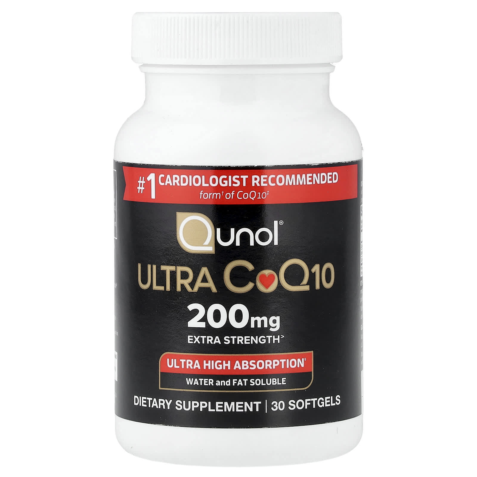 Qunol Ultra CoQ10 – 200 mg – 30 capsules molles — étiquette 1