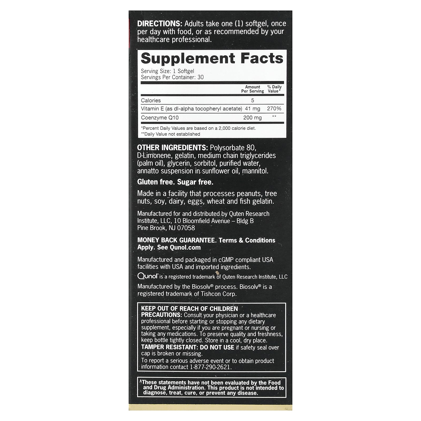 Qunol Ultra CoQ10 – 200 mg – 30 capsules molles — photo 2 sur 2