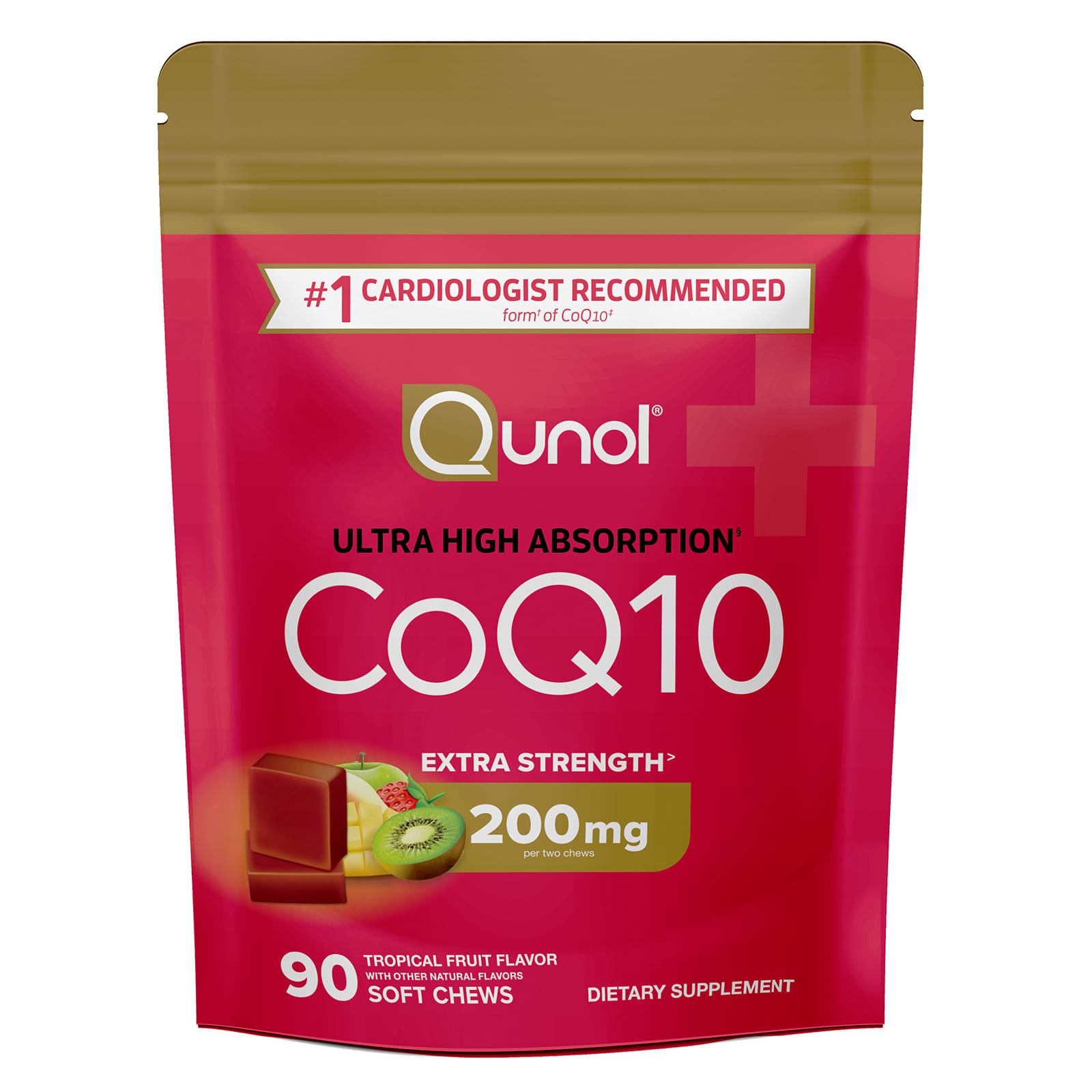 Qunol CoQ10, 90 Soft Chews (100 mg per Soft Chew) – Tropical Fruit — Tunisie