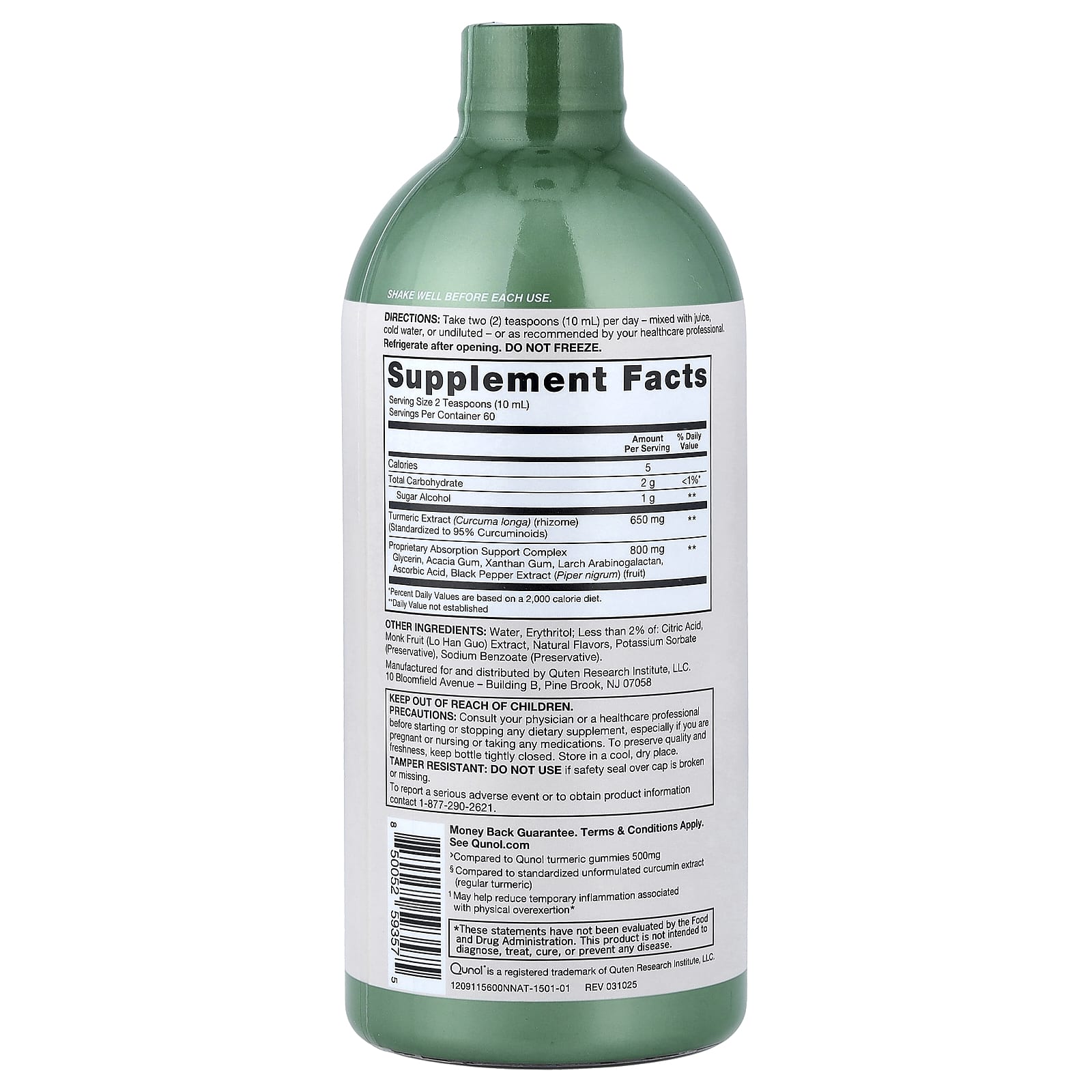 Qunol Liquid Turmeric – Tropical Fruit – 600 ml — photo 2 sur 2