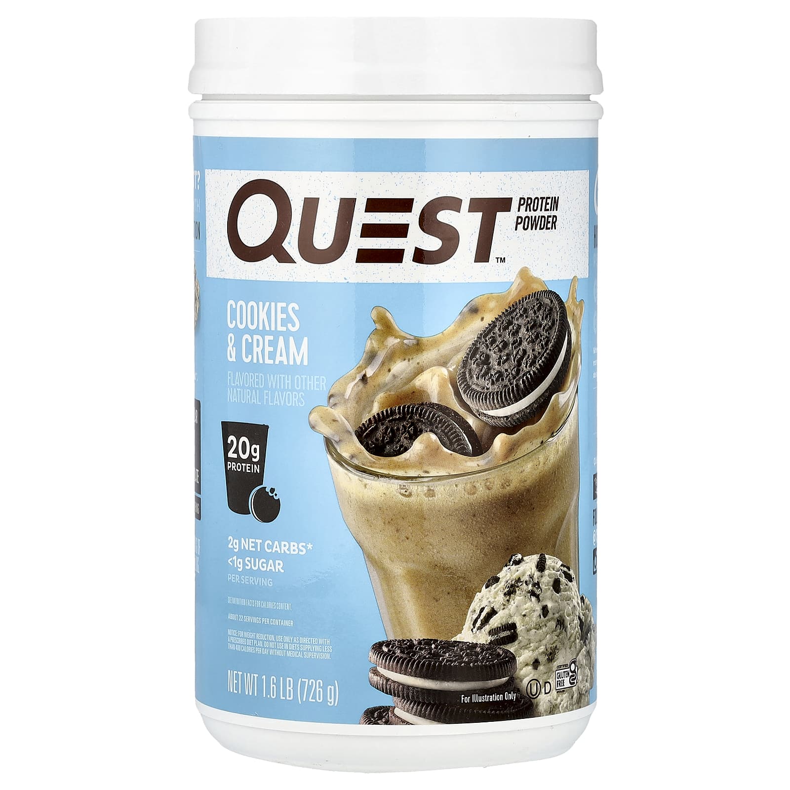 Quest Nutrition Protein Powder – Cookies & Cream – 726 g — Tunisie
