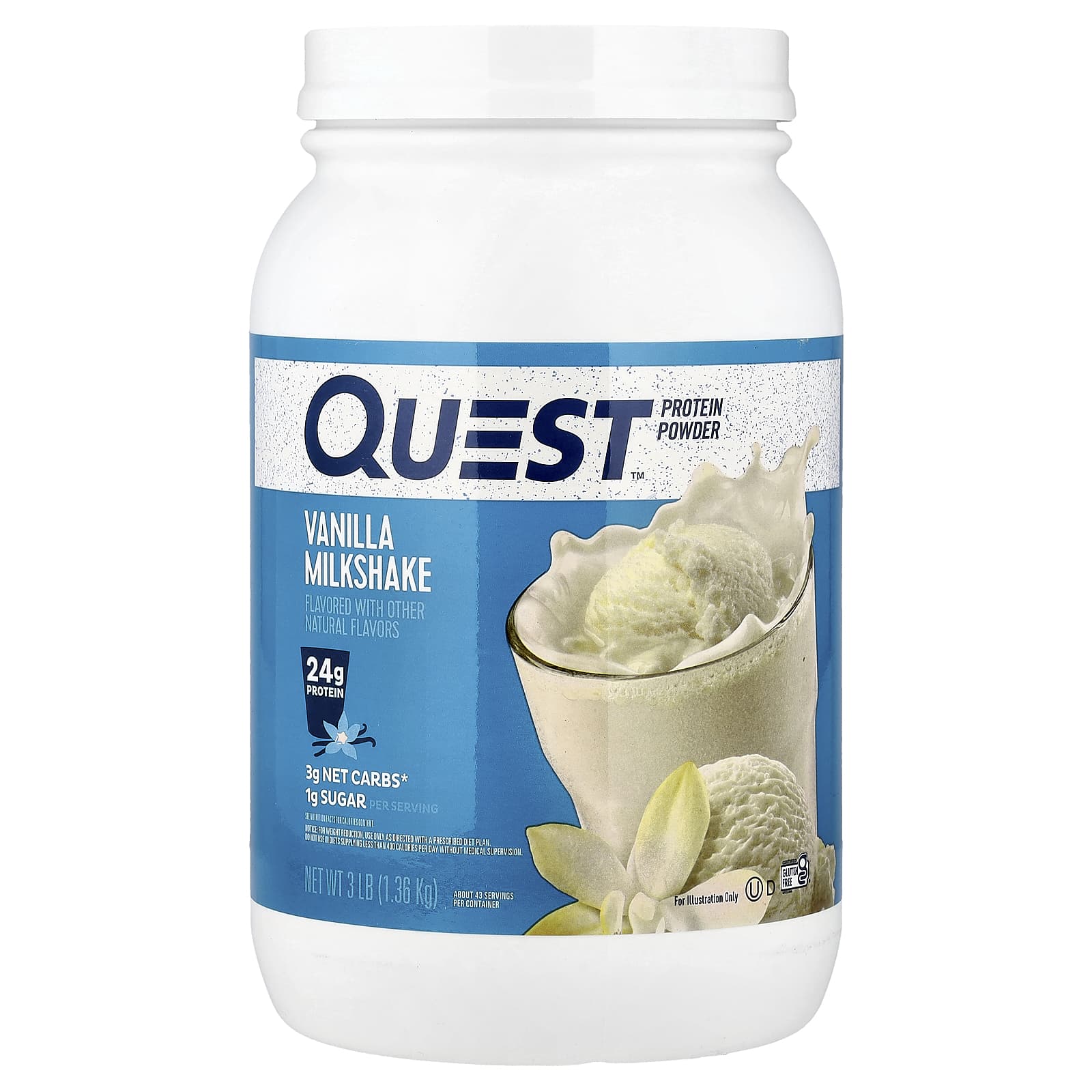 Quest Nutrition Protein Powder – Vanilla Milkshake – 1,36 kg — Tunisie