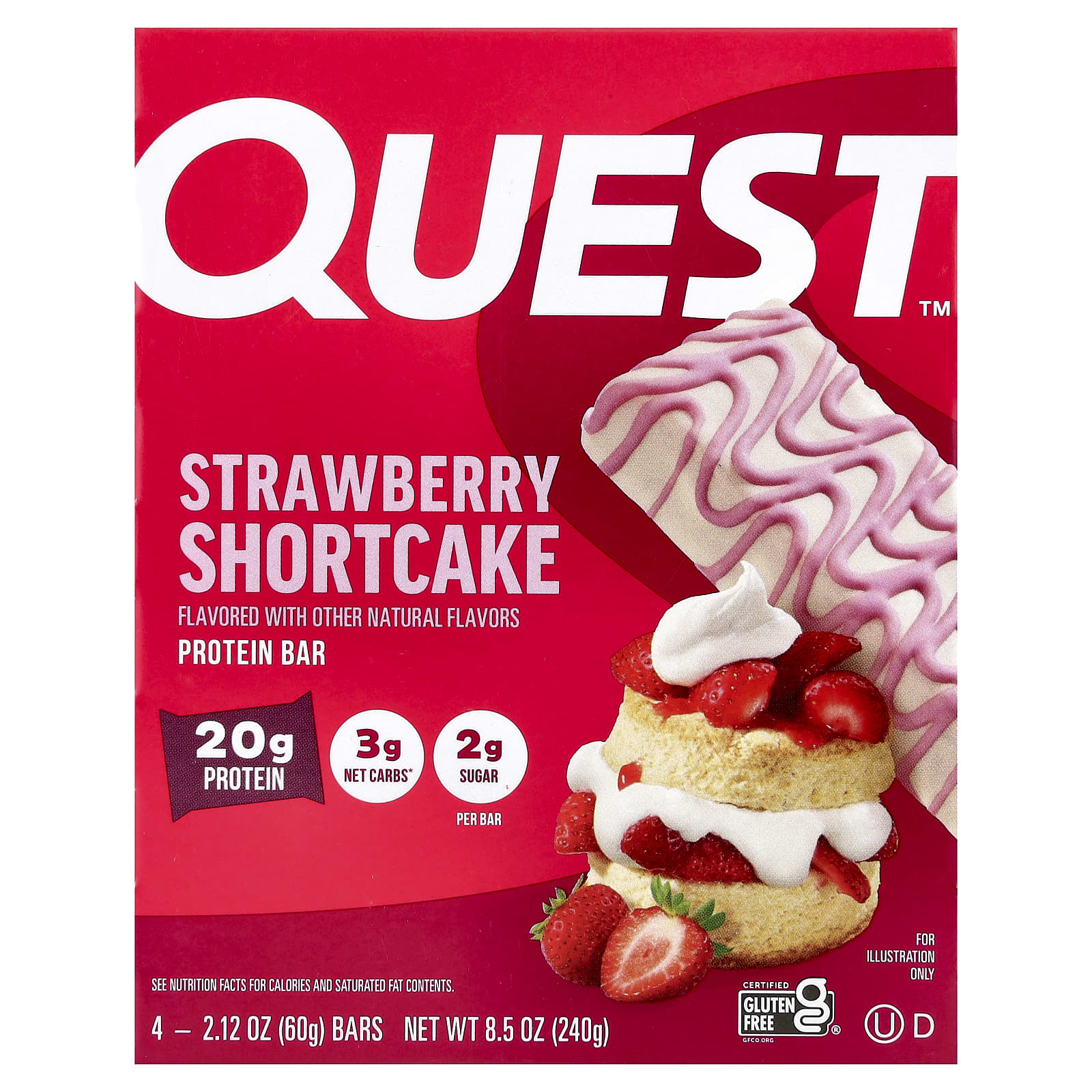 Quest Nutrition Protein Bar – Strawberry Shortcake – 4 Bars – 60 g — Tunisie