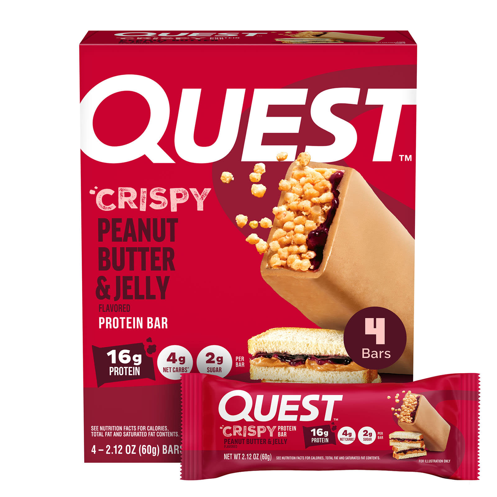 Quest Nutrition Protein Bar – Crispy Peanut Butter & Jelly – 60 g — Tunisie