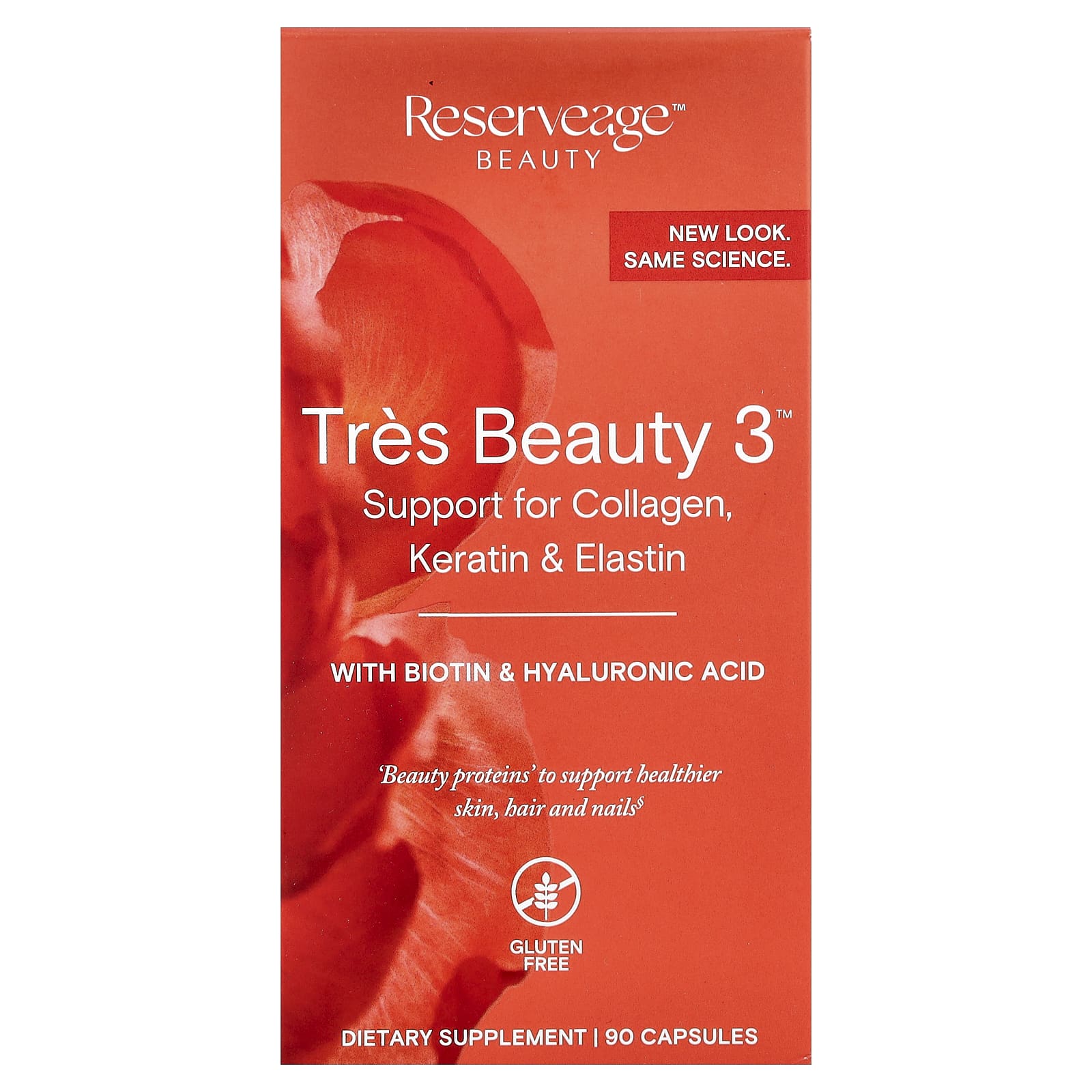 Reserveage Beauty Tres Beauty 3 with Biotin & Hyaluronic Acid – 90 gélules — Tunisie