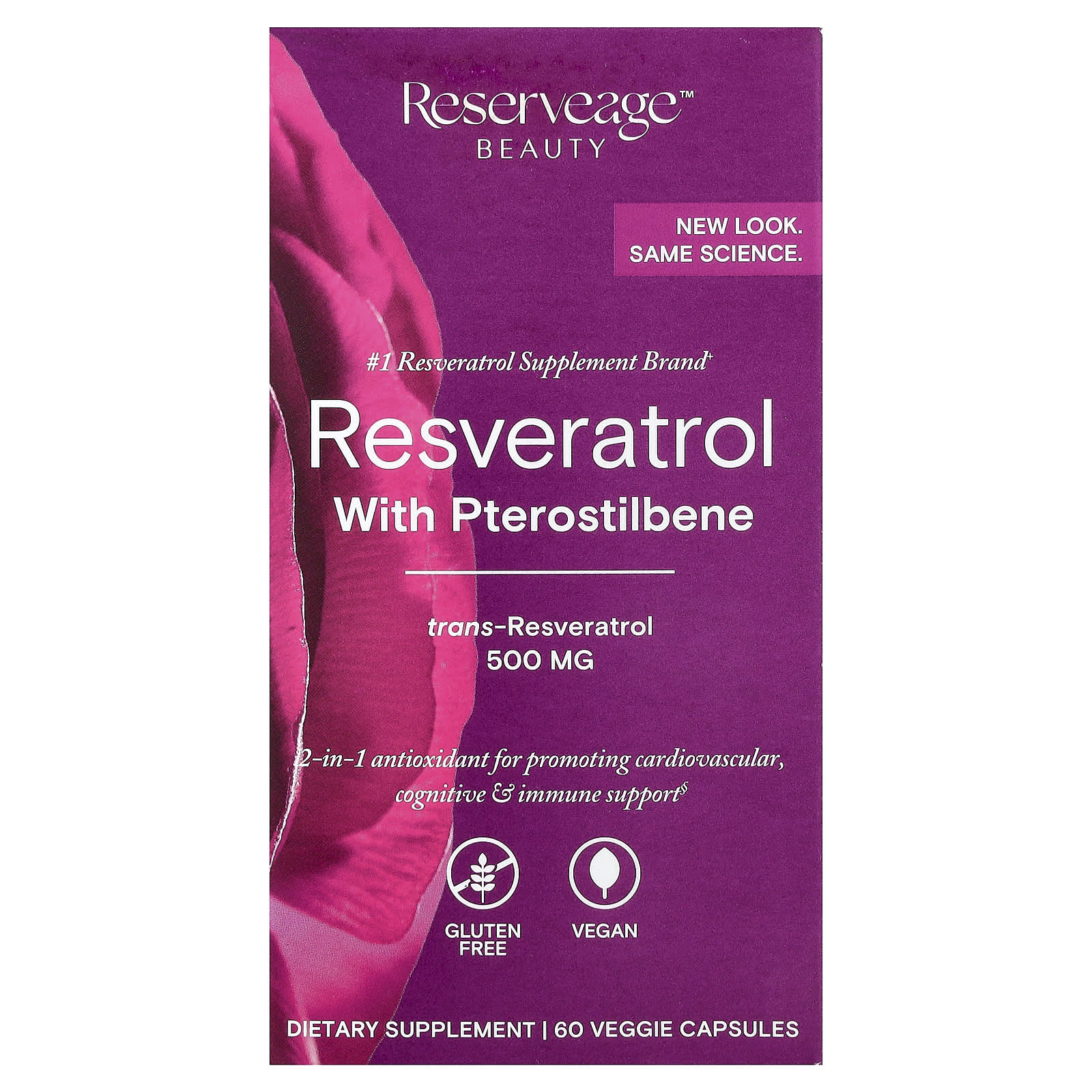Reserveage Beauty Resveratrol with Pterostilbene – 60 gélules végétales — Tunisie