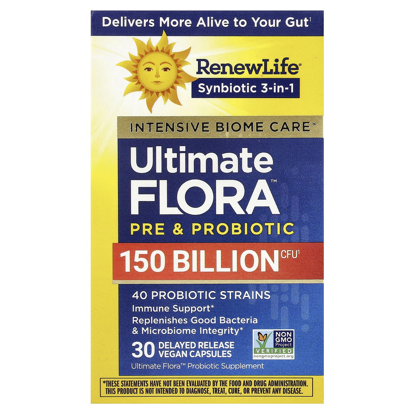 Renew Life Ultimate Flora Pre & Probiotic, 30 Delayed Release Vegan Capsules — Tunisie