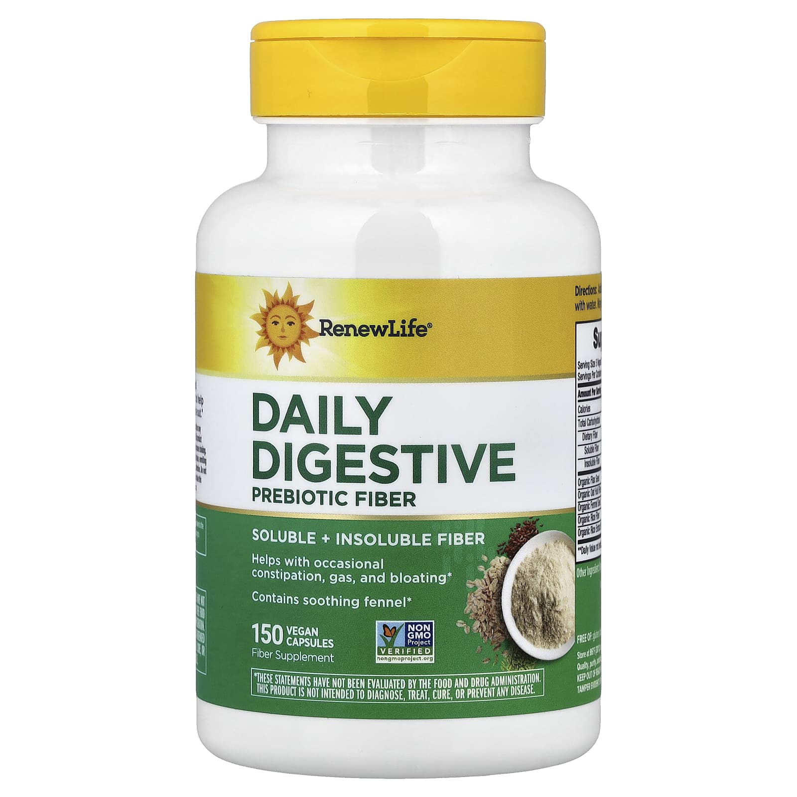 Renew Life Daily Digestive Prebiotic Fiber – 150 gélules véganes — Tunisie