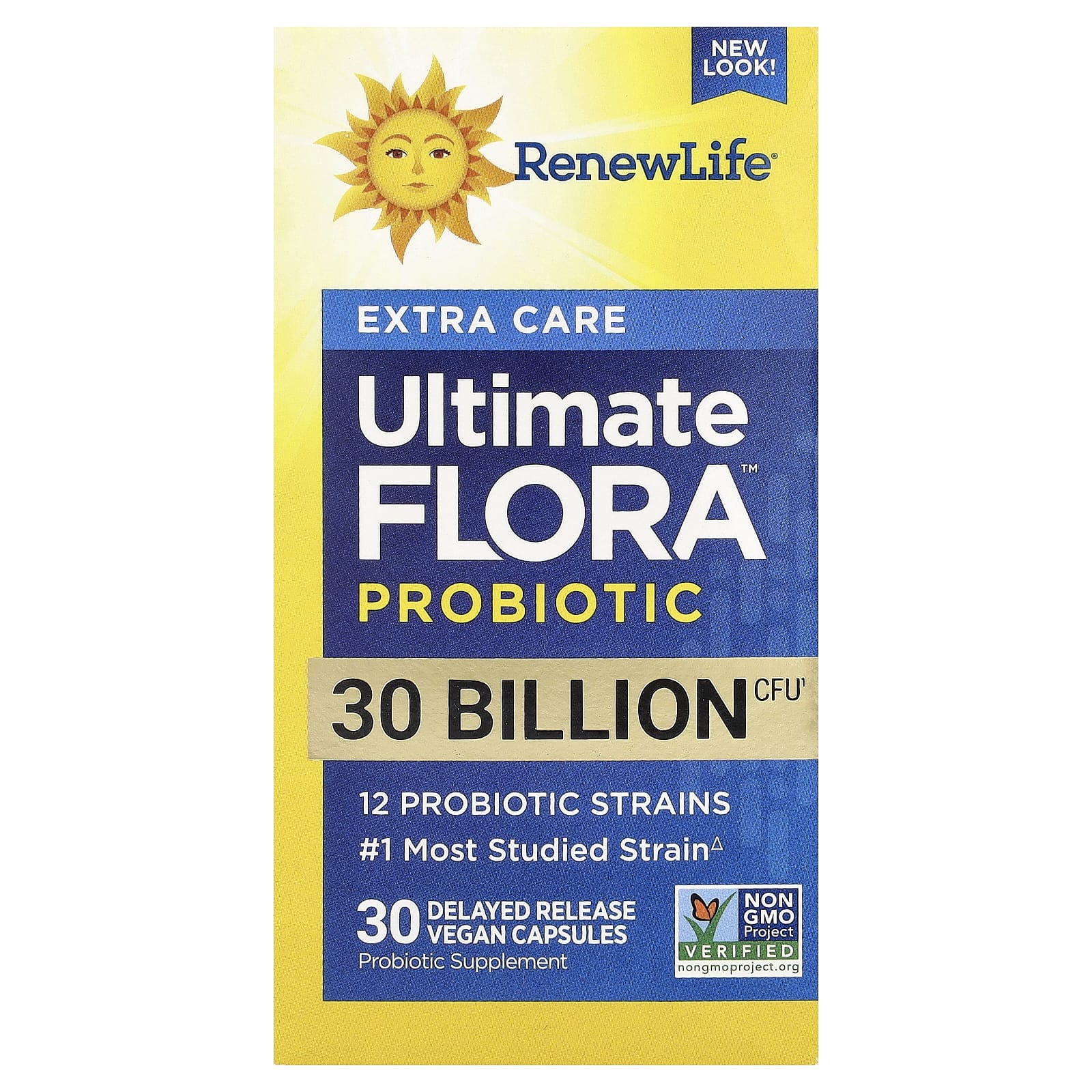 Renew Life Extra Care Ultimate Flora Probiotic, 30 Billion CFU, 30 Delayed Release Vegan Capsules — Tunisie