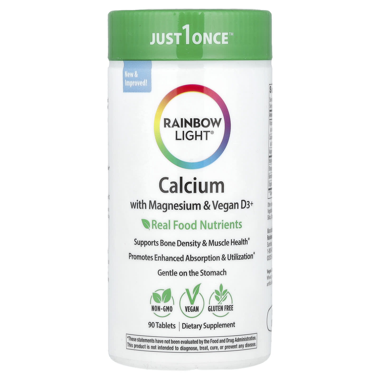 Rainbow Light Calcium With Magnesium & Vitamin D3+ – 90 comprimés — Tunisie
