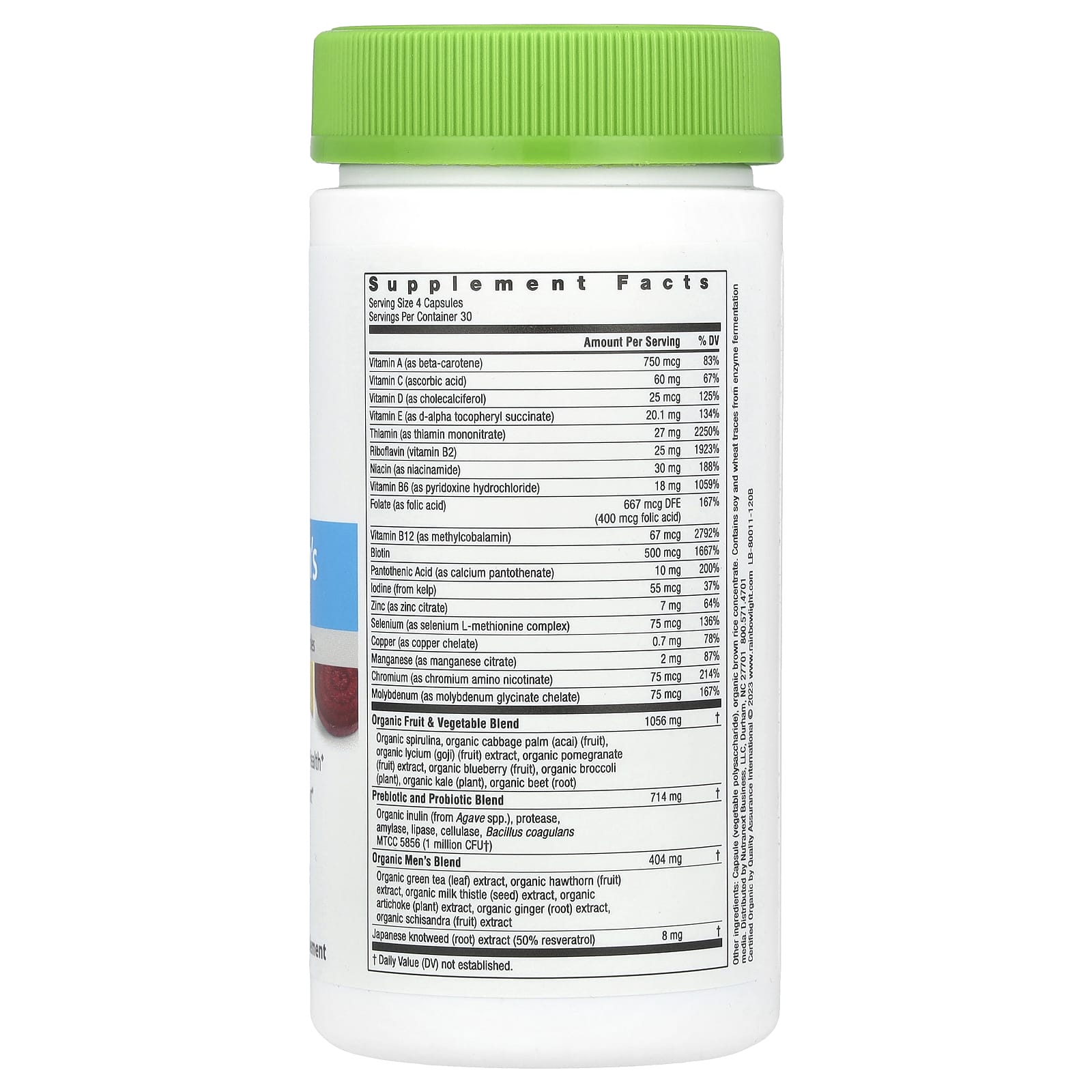 Rainbow Light Certified Men's Multivitamin – 120 gélules — photo 2 sur 2