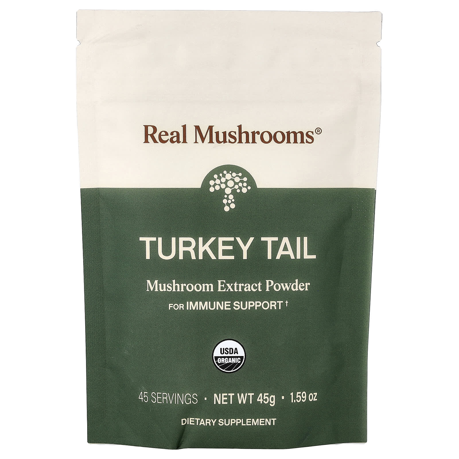 Real Mushrooms Turkey Tail, Mushroom Extract Powder – 45 g — Tunisie
