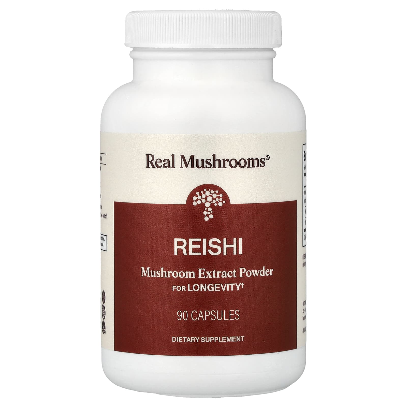 Real Mushrooms Reishi, Mushroom Extract Powder – 90 gélules — Tunisie
