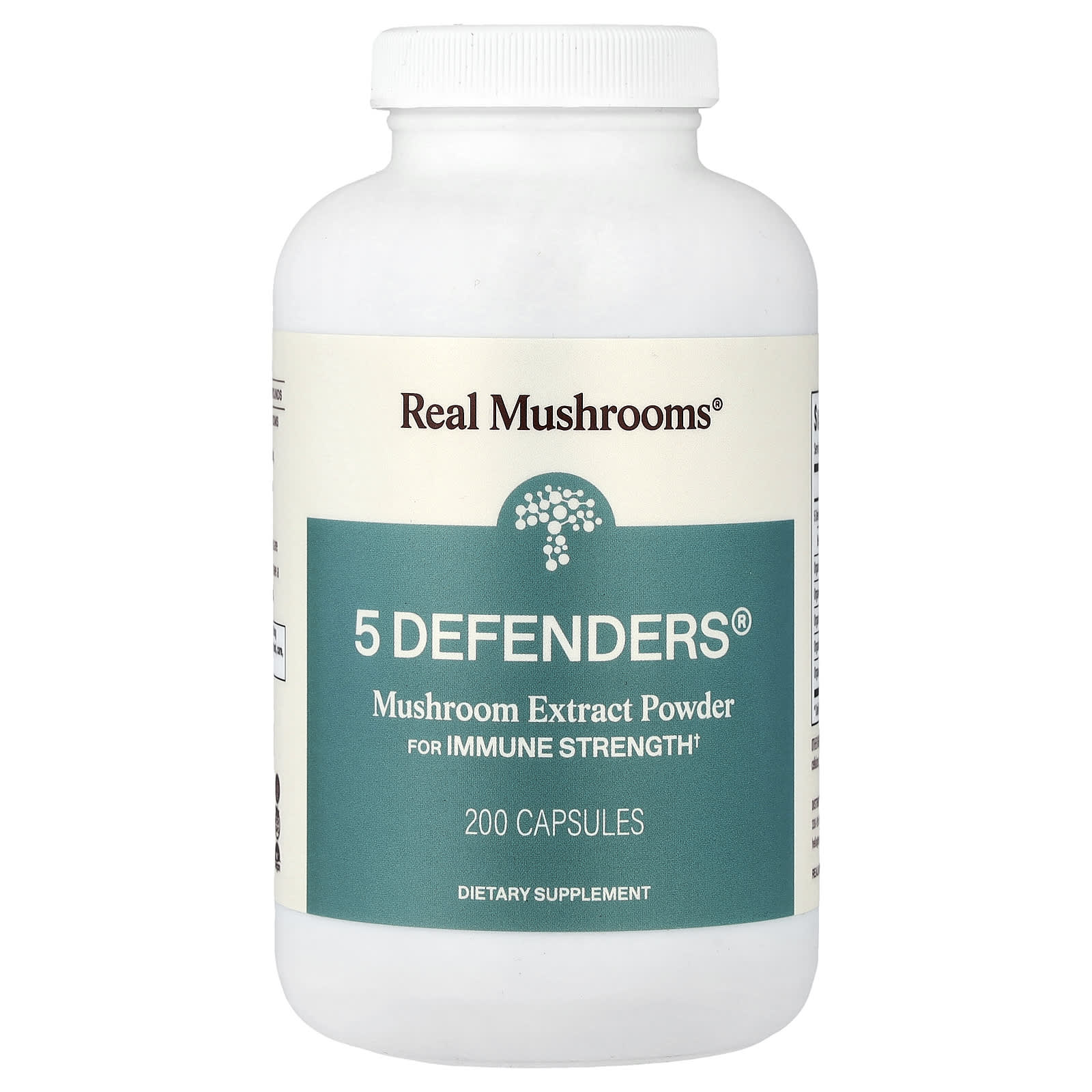 Real Mushrooms 5 Defenders, Mushroom Extract Powder – 200 gélules — Tunisie