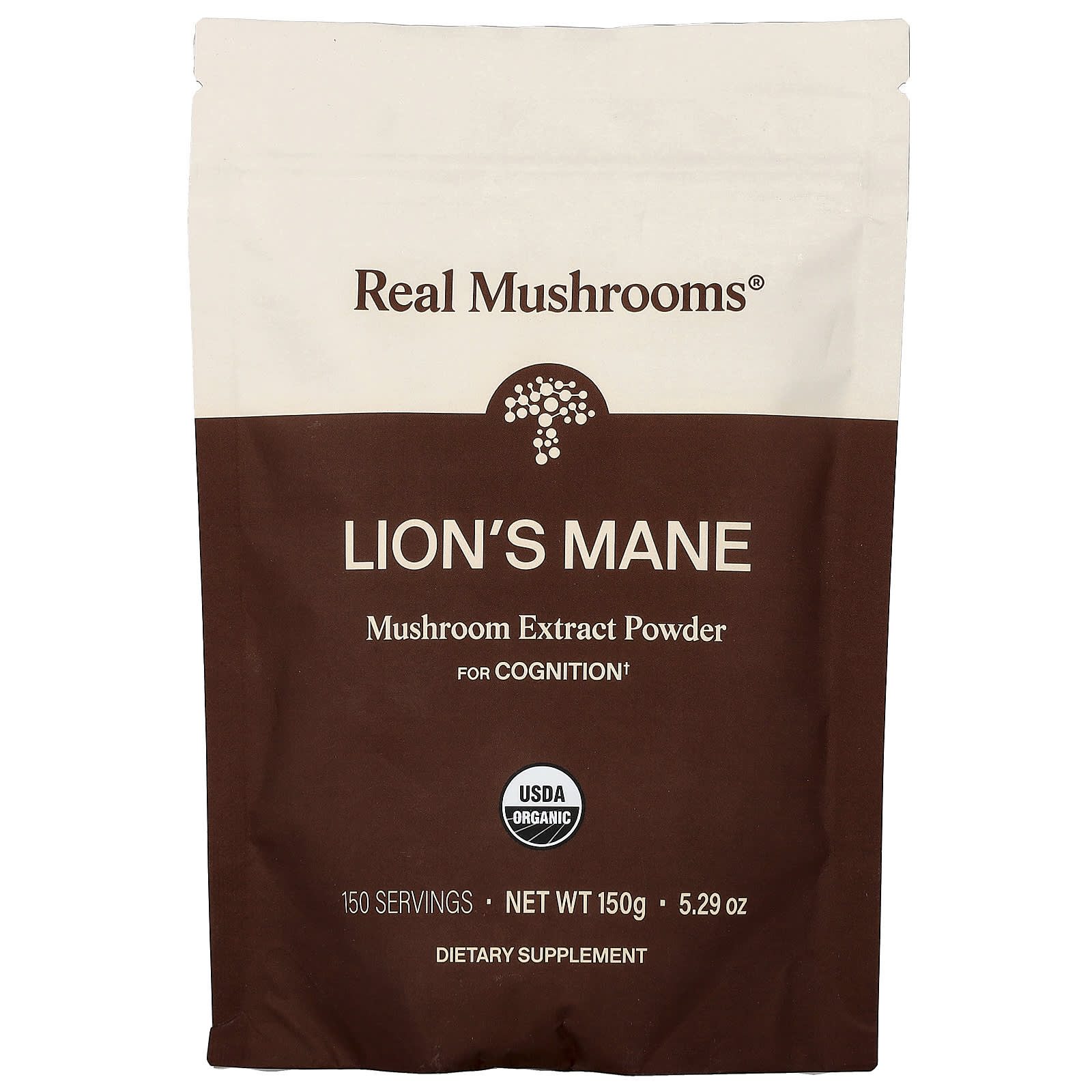 Real Mushrooms Lion's Mane, Organic Mushroom Extract Powder – 150 g — Tunisie