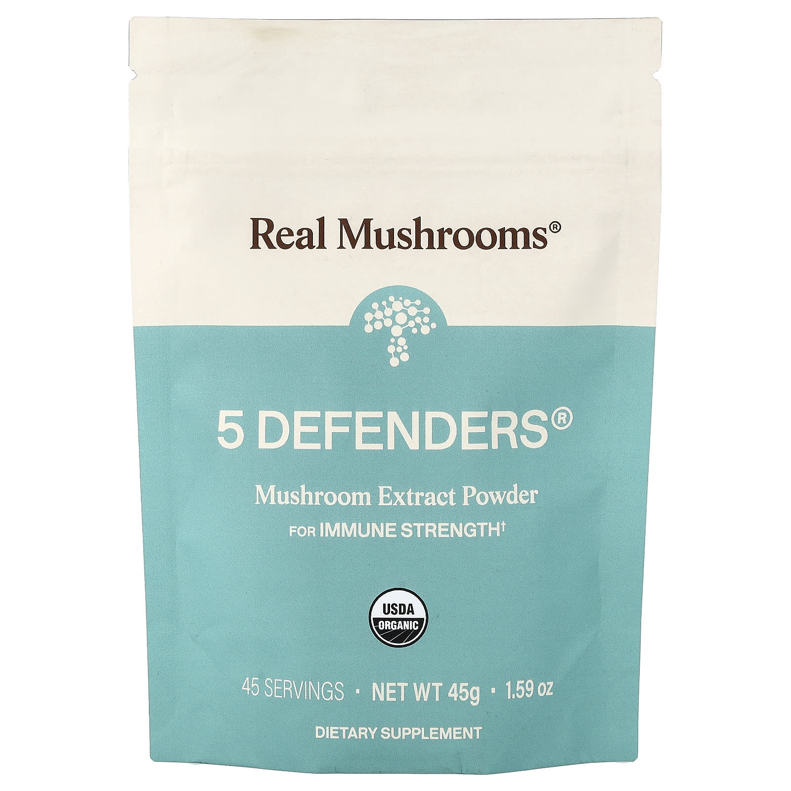 Real Mushrooms 5 Defenders, Organic Mushroom Extract Powder – 45 g — Tunisie
