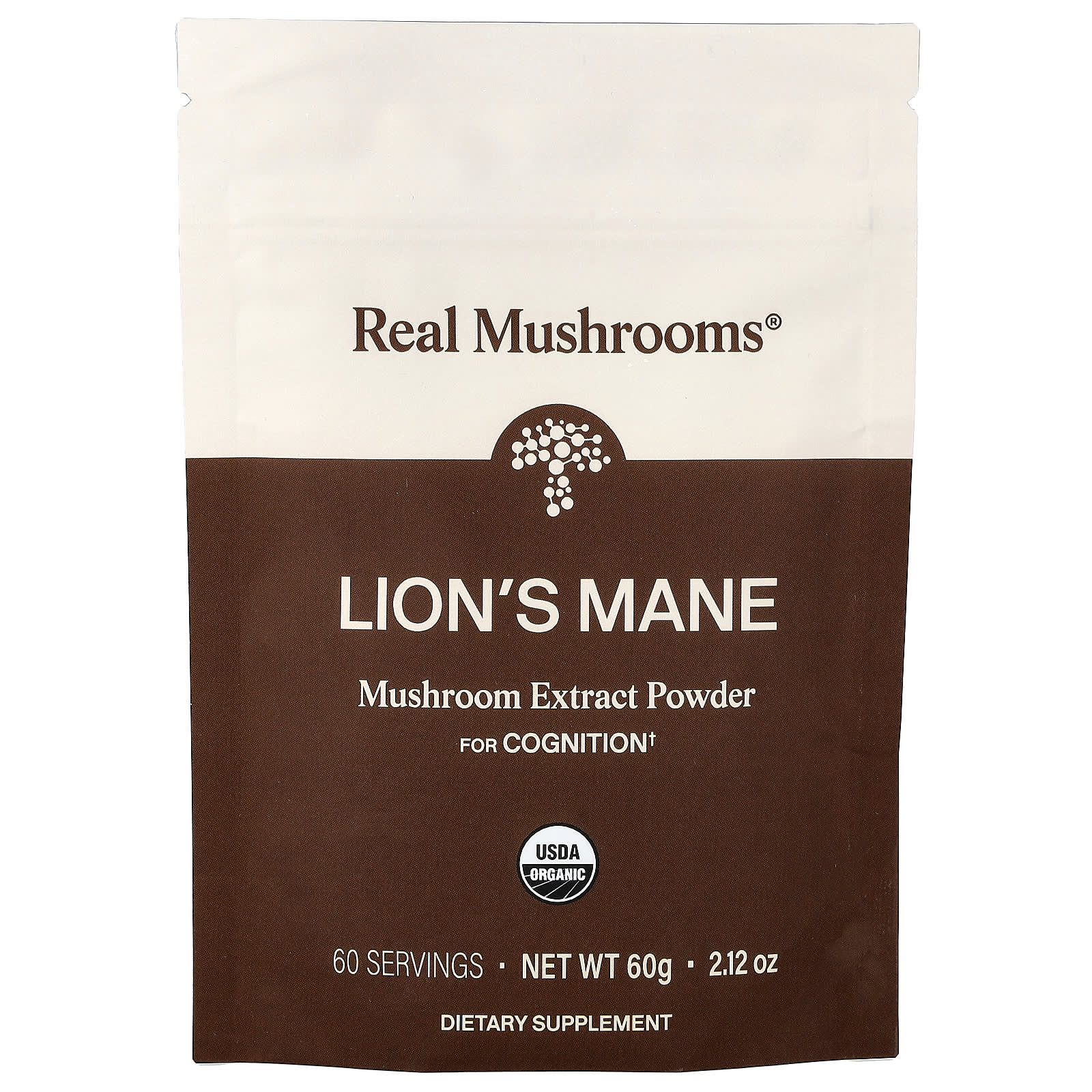Real Mushrooms Lion's Mane, Organic Mushroom Extract Powder – 60 g — Tunisie