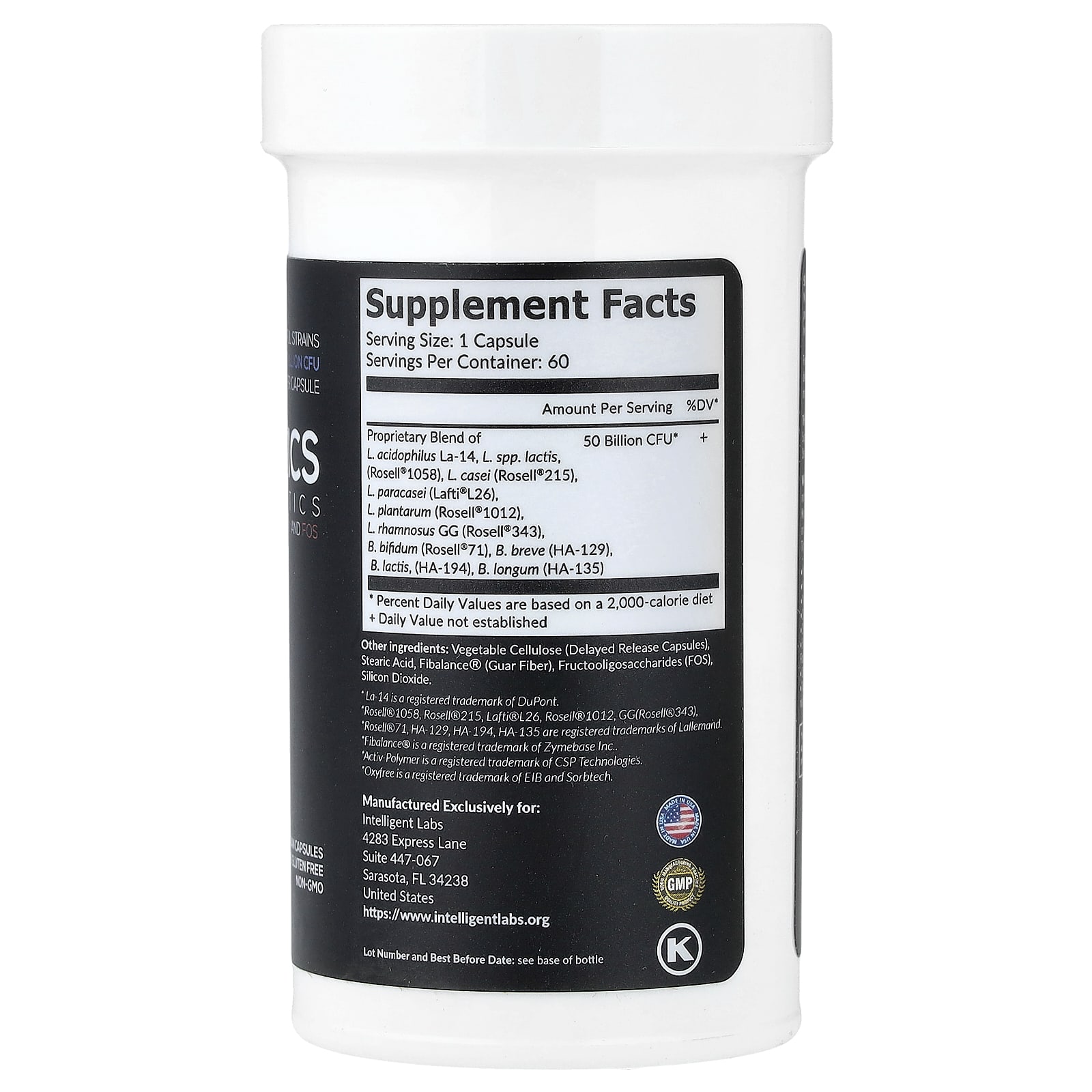 Intelligent Labs Probiotics and Prebiotics – 60 gélules végétales — photo 2 sur 2
