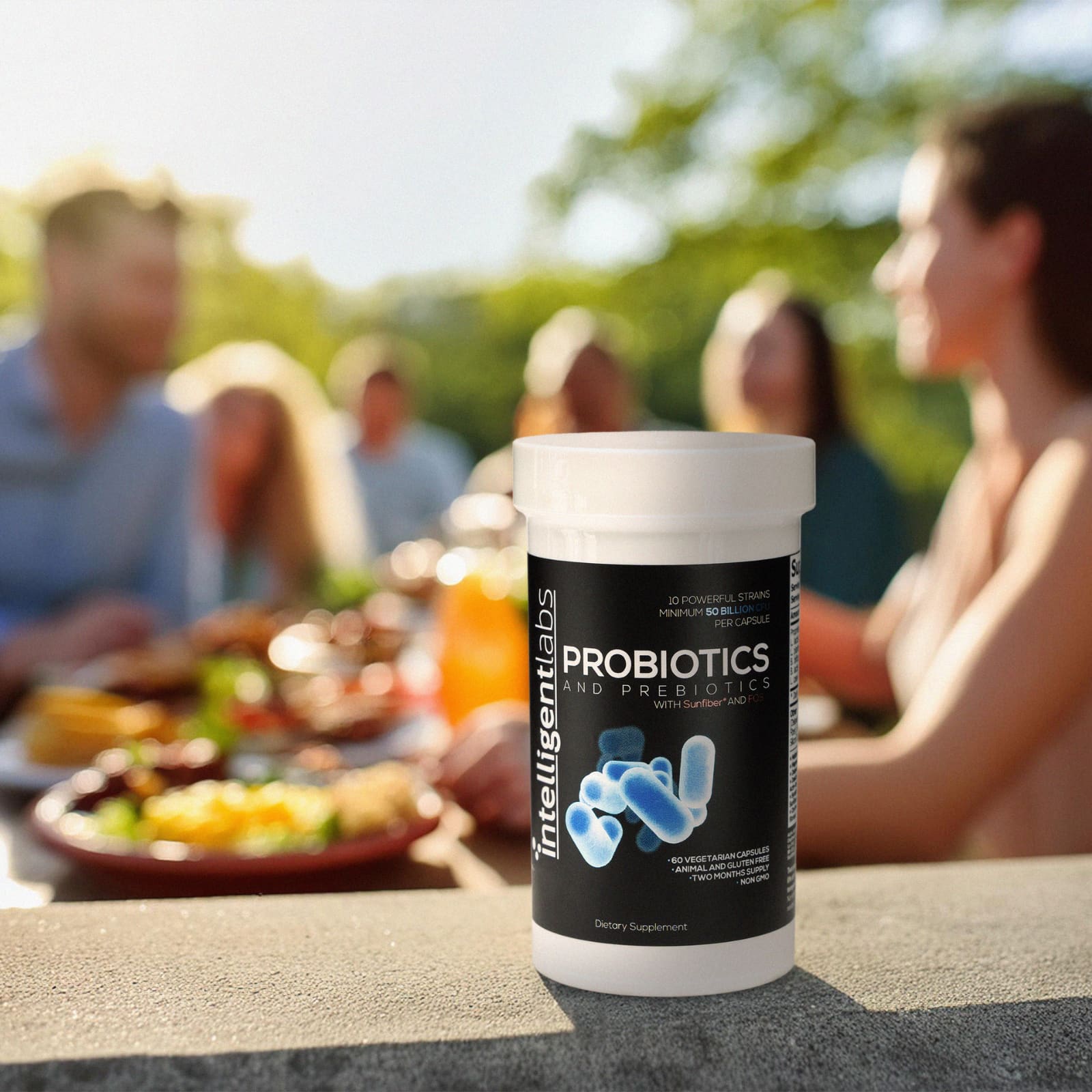 Intelligent Labs Probiotics and Prebiotics – 60 gélules végétales — étiquette 3