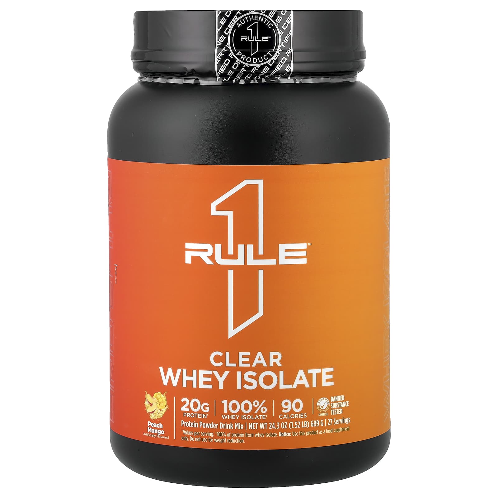 Rule One Proteins Clear Whey Isolate – Peach Mango – 689 g — Tunisie