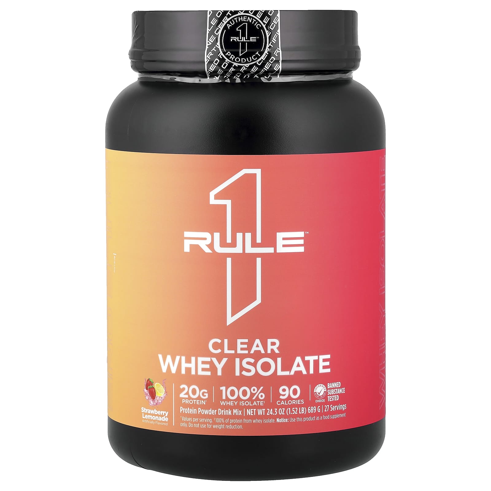 Rule One Proteins Clear Whey Isolate – Strawberry Lemonade – 689 g — Tunisie