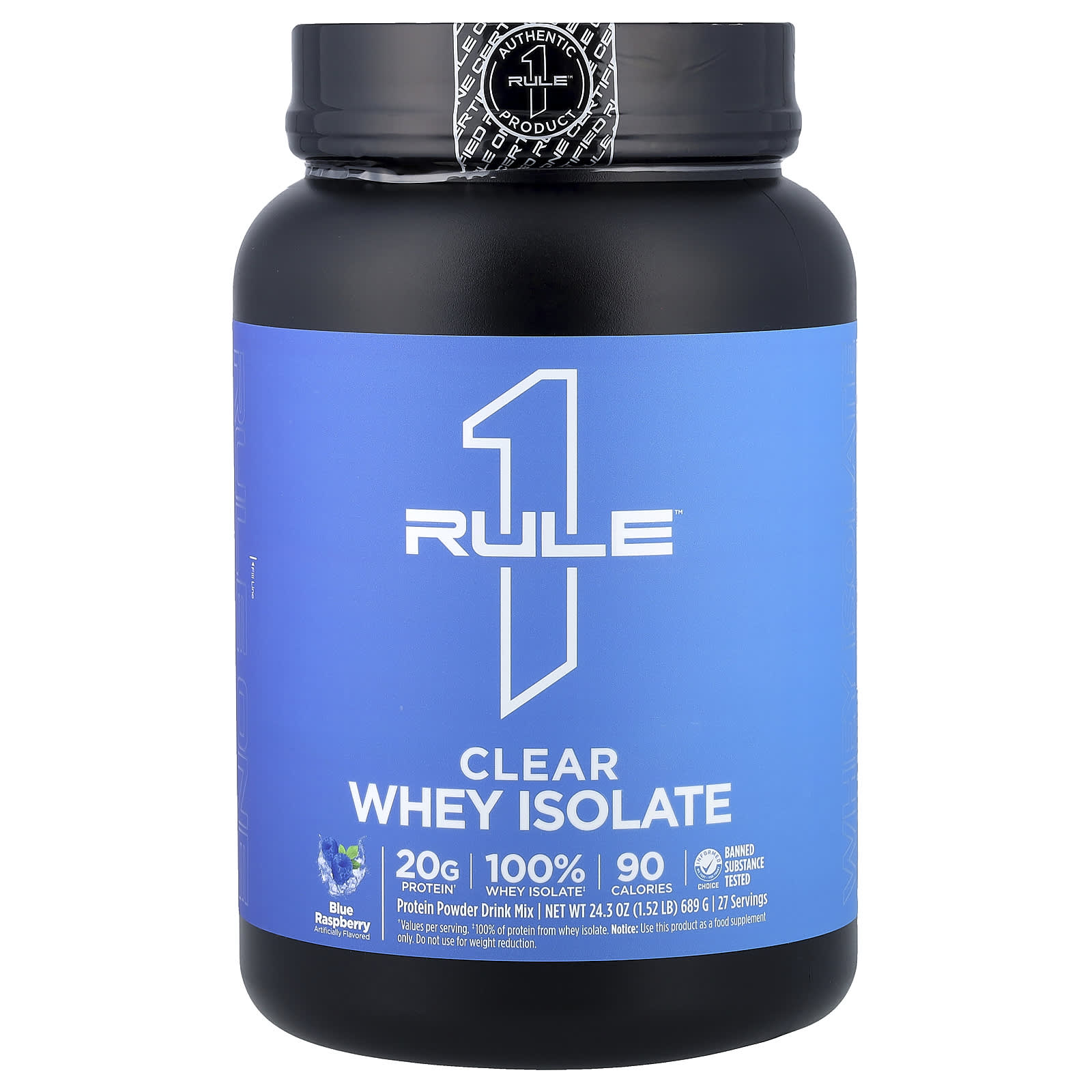 Rule One Proteins Clear Whey Isolate – Blue Raspberry – 689 g — Tunisie