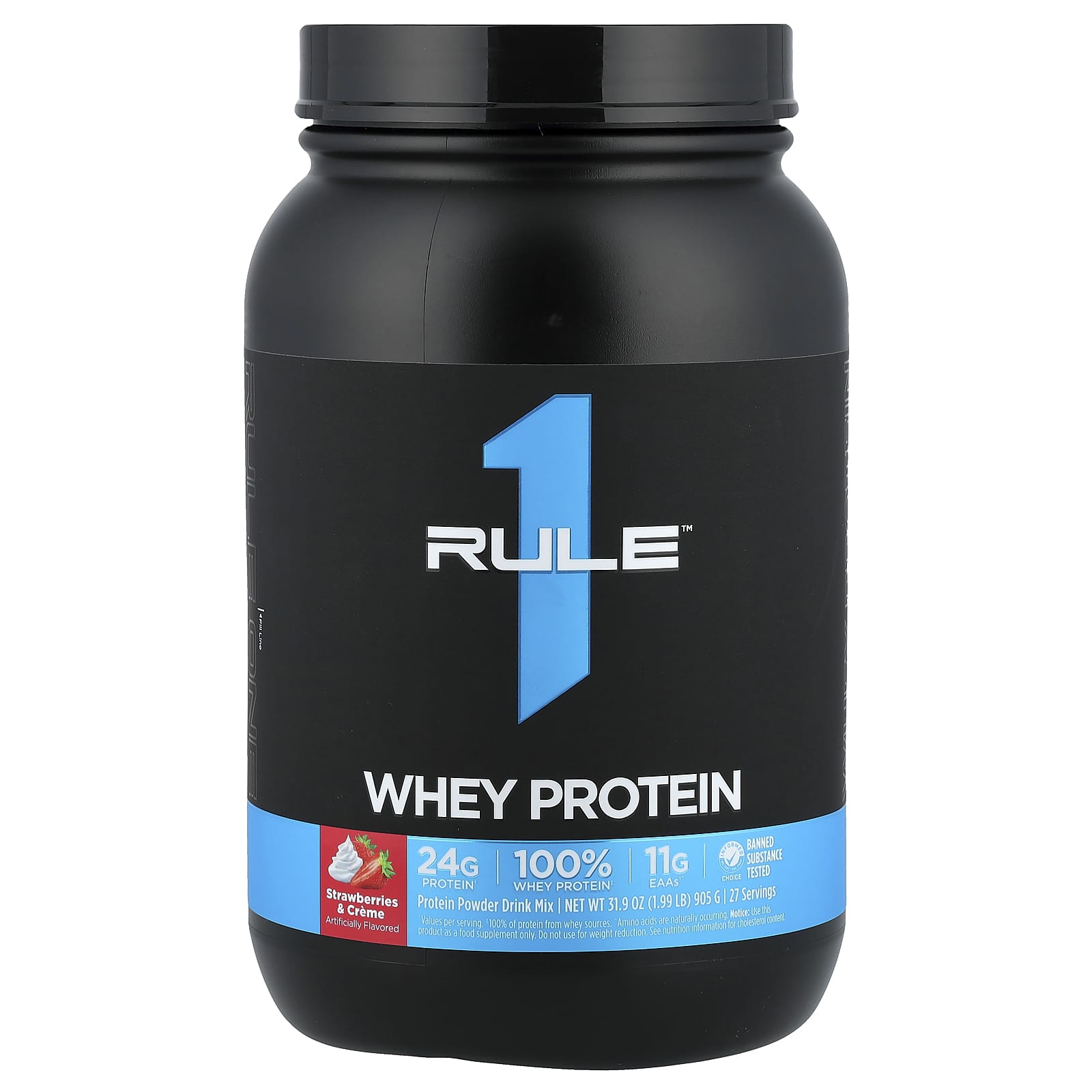 Rule One Proteins Whey Protein – Strawberries & Creme – 905 g — Tunisie