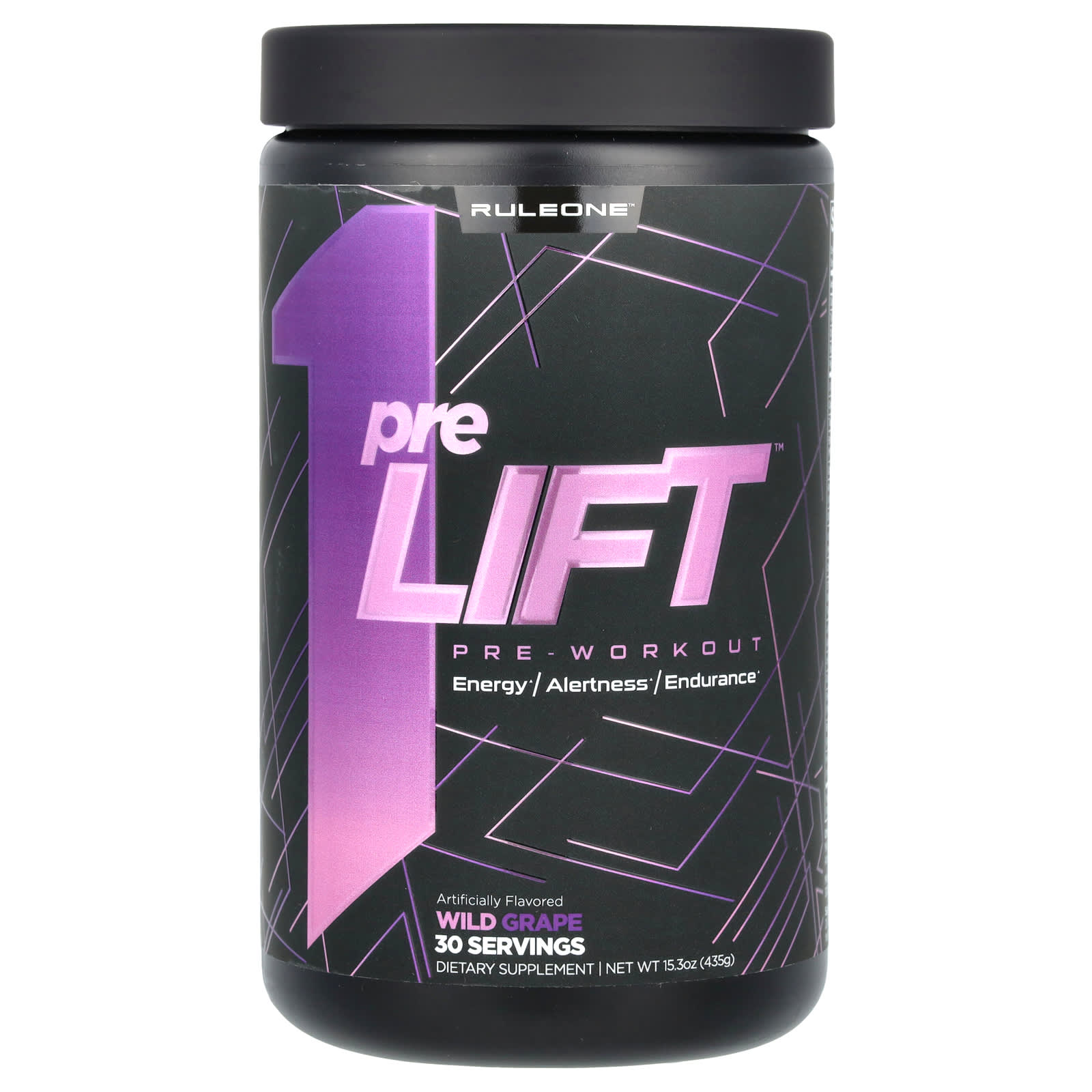 Rule One Proteins preLIFT, Pre-Workout – Wild Grape – 435 g — Tunisie