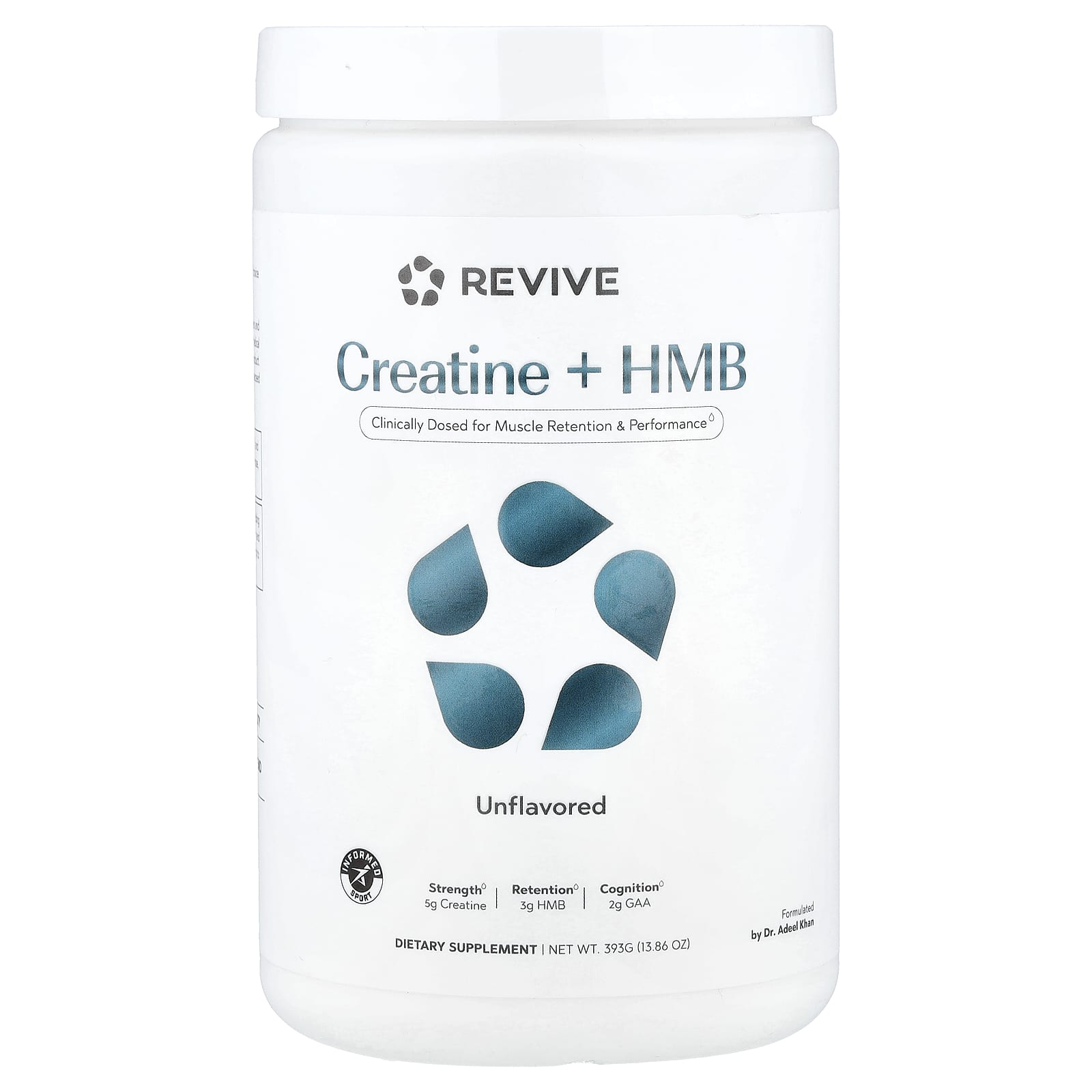 Revive Creatine + HMB – Sans arôme – 393 g — Tunisie