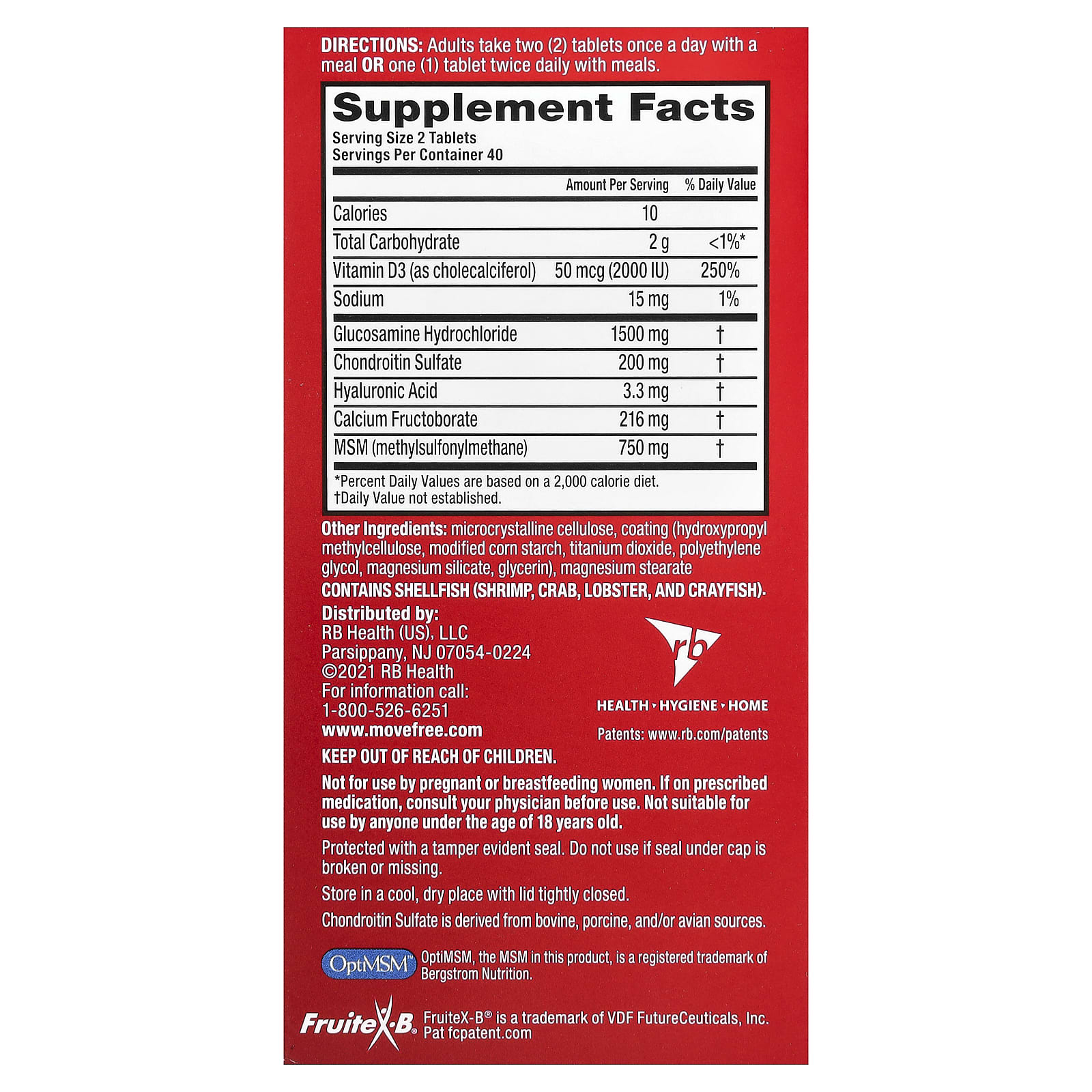 Schiff Move Free, Joint Health, 80 Coated Tablets — photo 2 sur 2