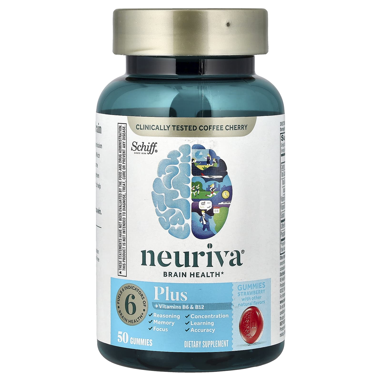 Schiff Neuriva Brain Health Gummies – Strawberry – 50 gommes — Tunisie