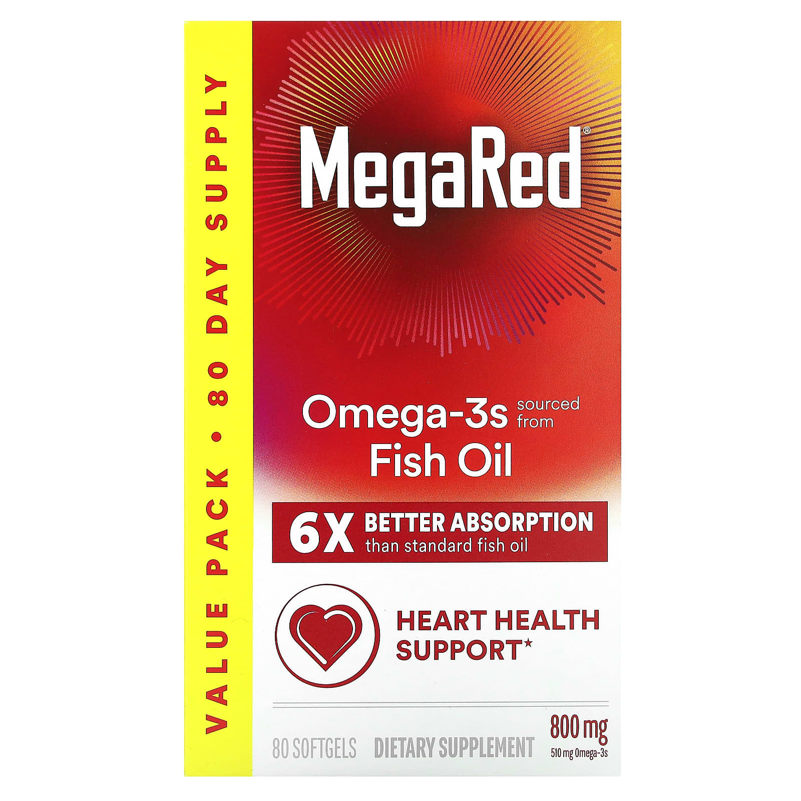 Schiff MegaRed – Vanilla – 800 mg – 80 capsules molles — Tunisie